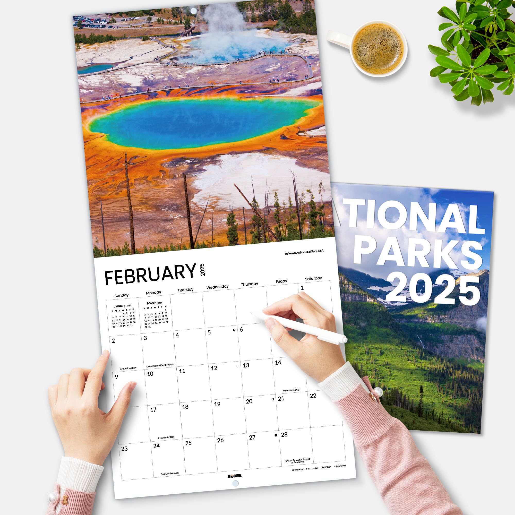 2025 National Parks Wall Calendar - 16 Months (September 2024-December 2025) | 12x12 Inch Large Hanging Calendar with Thick Glossy Paper | Perfect for Home, Office & Classroom Decor | SUNEE