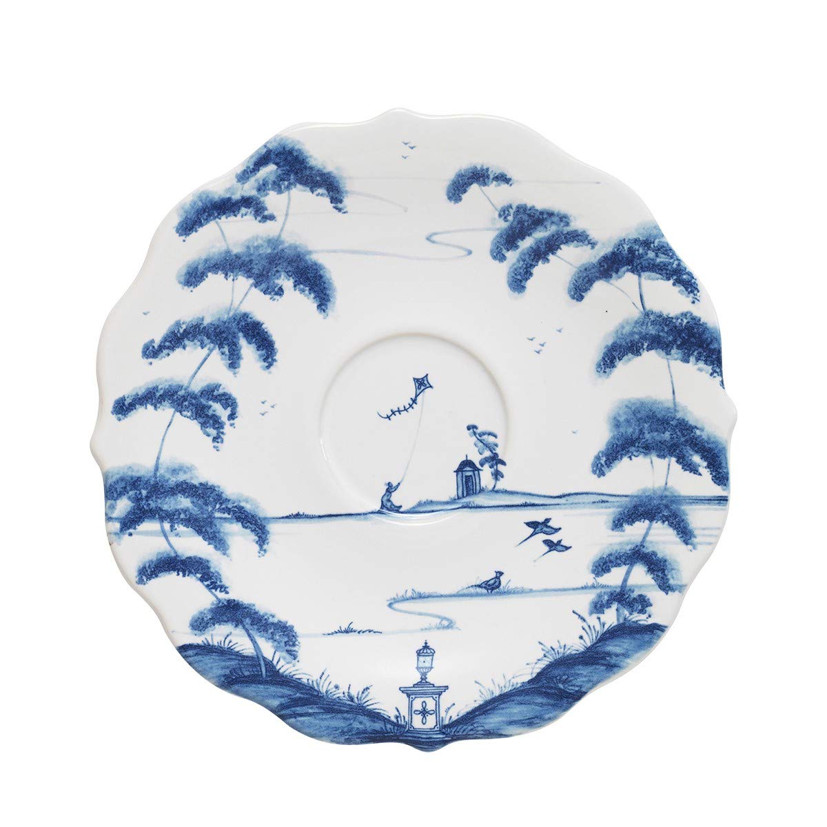 Juliska Country Estate Delft Blue Saucer - Handcrafted Ceramic Dessert Plate, Blue and White Floral Design - Perfect for Afternoon Tea, Garden Parties & Vintage Table Settings