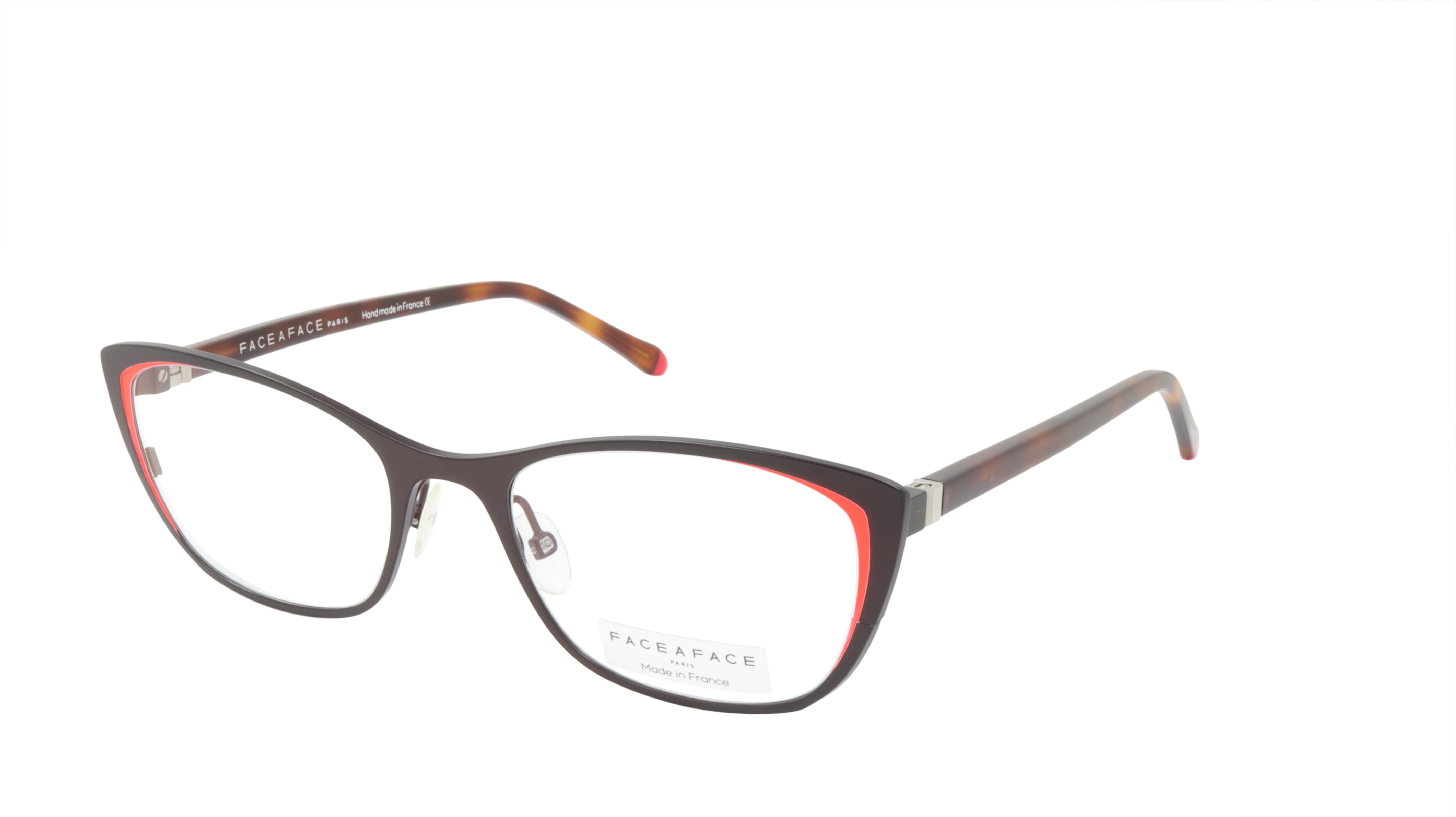 Face A Face Eyewear - Soft Cateye Sunglasses in Dark Aubergine with Red Accents | Stylish UV Protection for Women | Perfect for Outdoor Activities & Fashion Statements