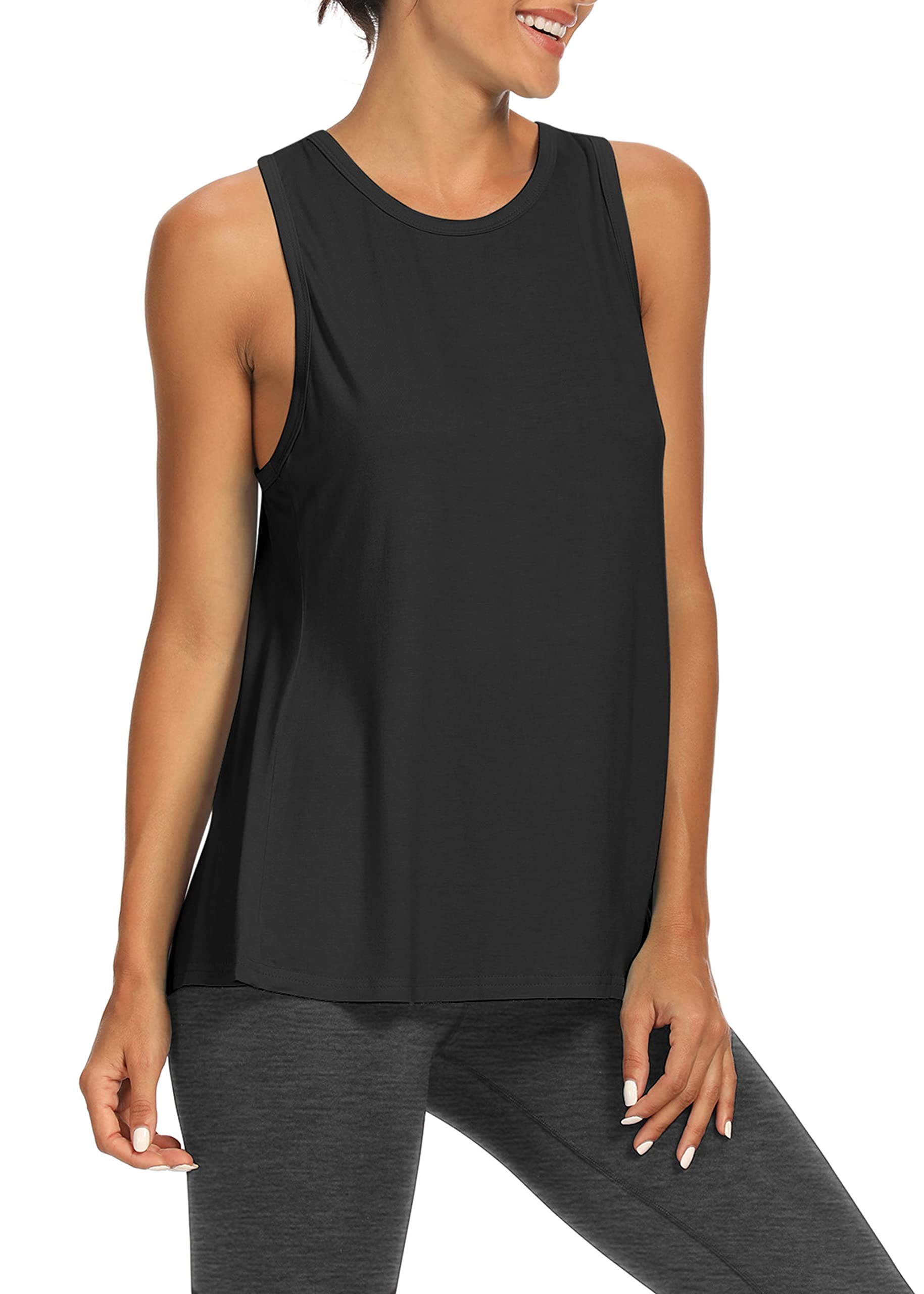 Bestisun Women's Open Back Workout Tops - Gym Athletic Shirts with Tie Back Design for Yoga, Running & Fitness Training | Breathable Muscle Tank for Summer Exercise & Activewear
