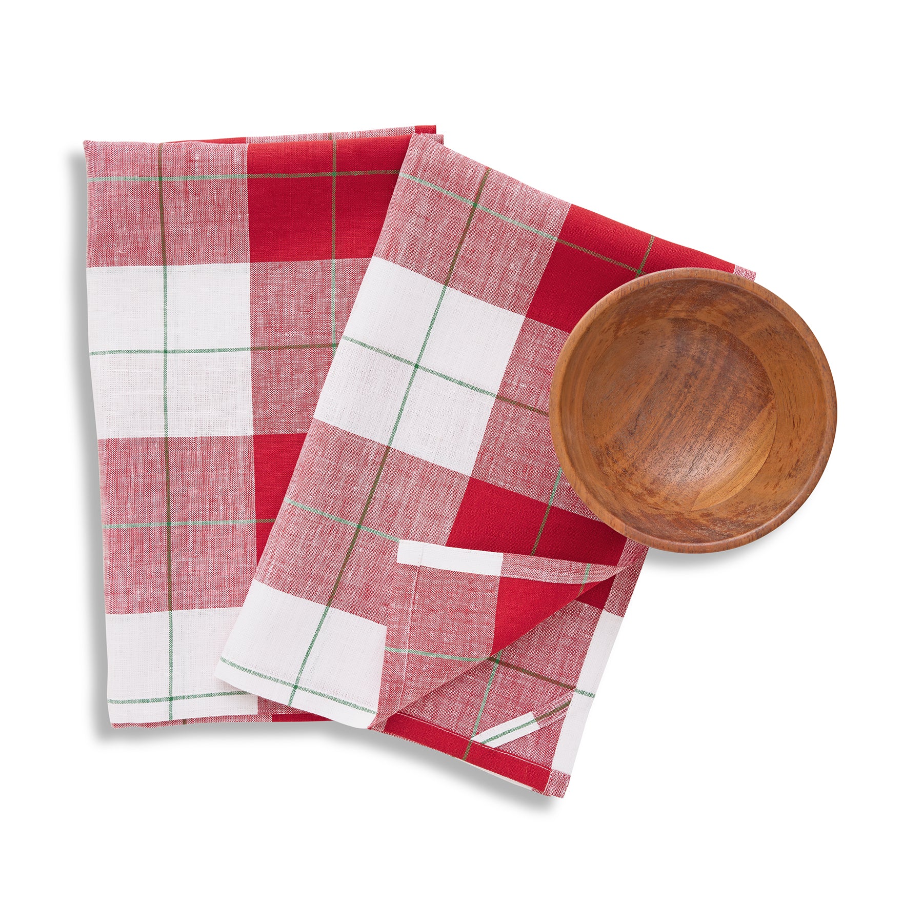 Very Merry Plaid Kitchen Towels Set of 2 - Absorbent Cotton Dish Towels for Holiday Decor, Christmas Gifts & Kitchen Essentials