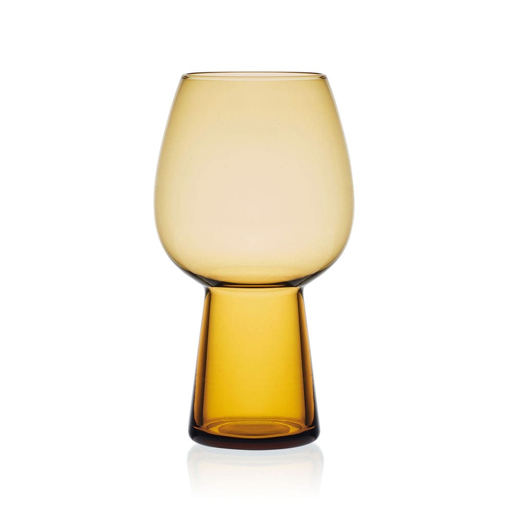 Phoebe Amber Set of 4 Elegant Goblet Beverage Glasses - Perfect for Wine, Cocktails & Dinner Parties