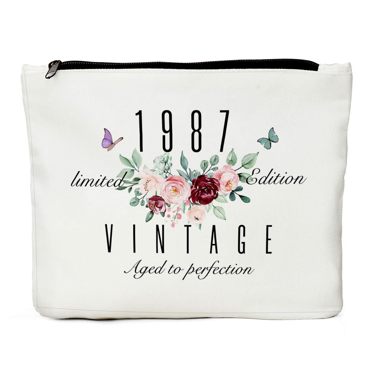 1987 Limited Edition Makeup Bag - Perfect 35th Birthday Gift for Women | Best Present for Mom, Wife, Friends, Coworker, Aunt & Boss | Great for Travel, Work & Everyday Use