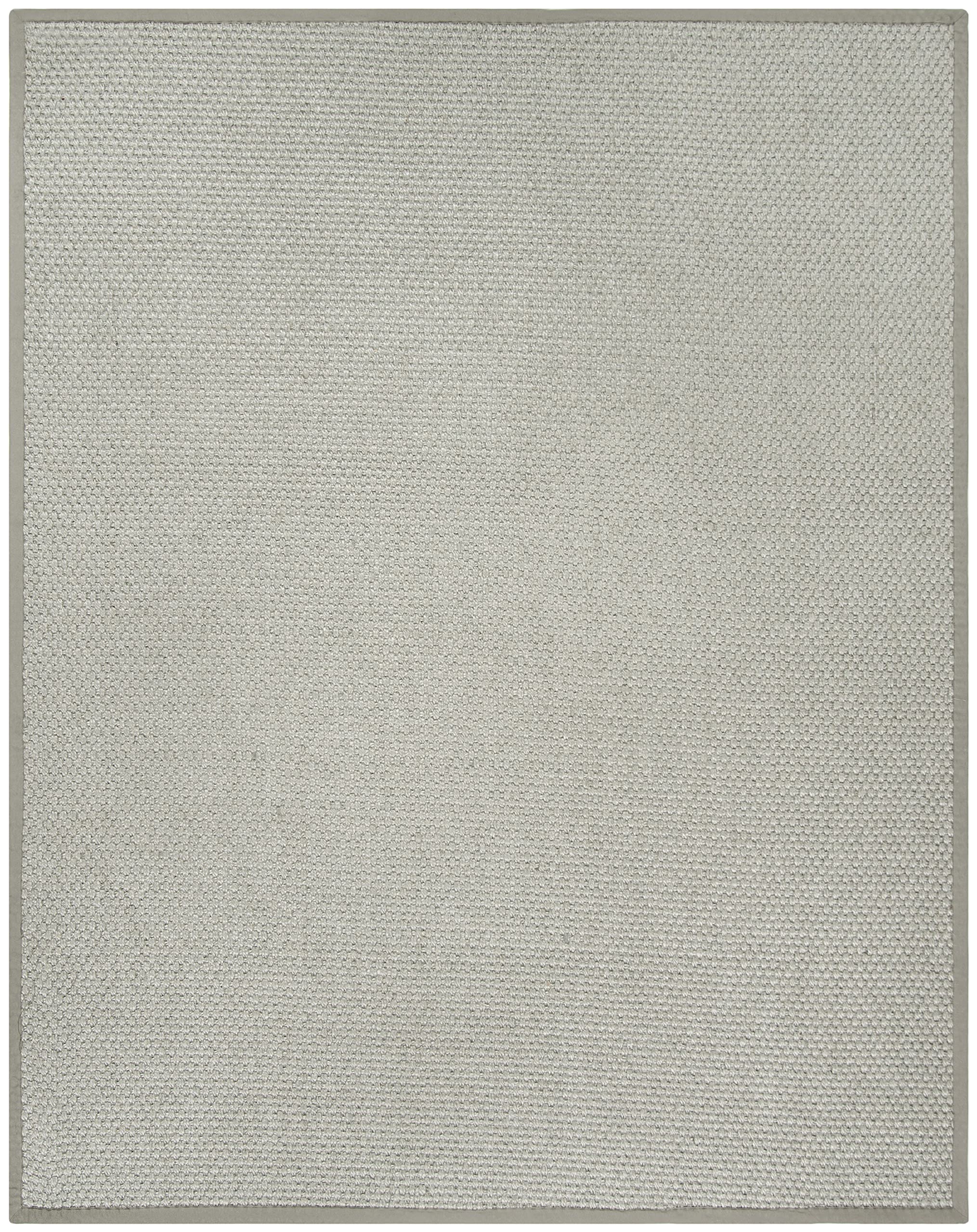 SAFAVIEH Natural Fiber Collection Area Rug - 8' x 10', Silver & Grey Sisal Design, Easy Care Jute Rug for High Traffic Areas - Perfect for Living Room, Bedroom, Office & Entryway (NF463B)
