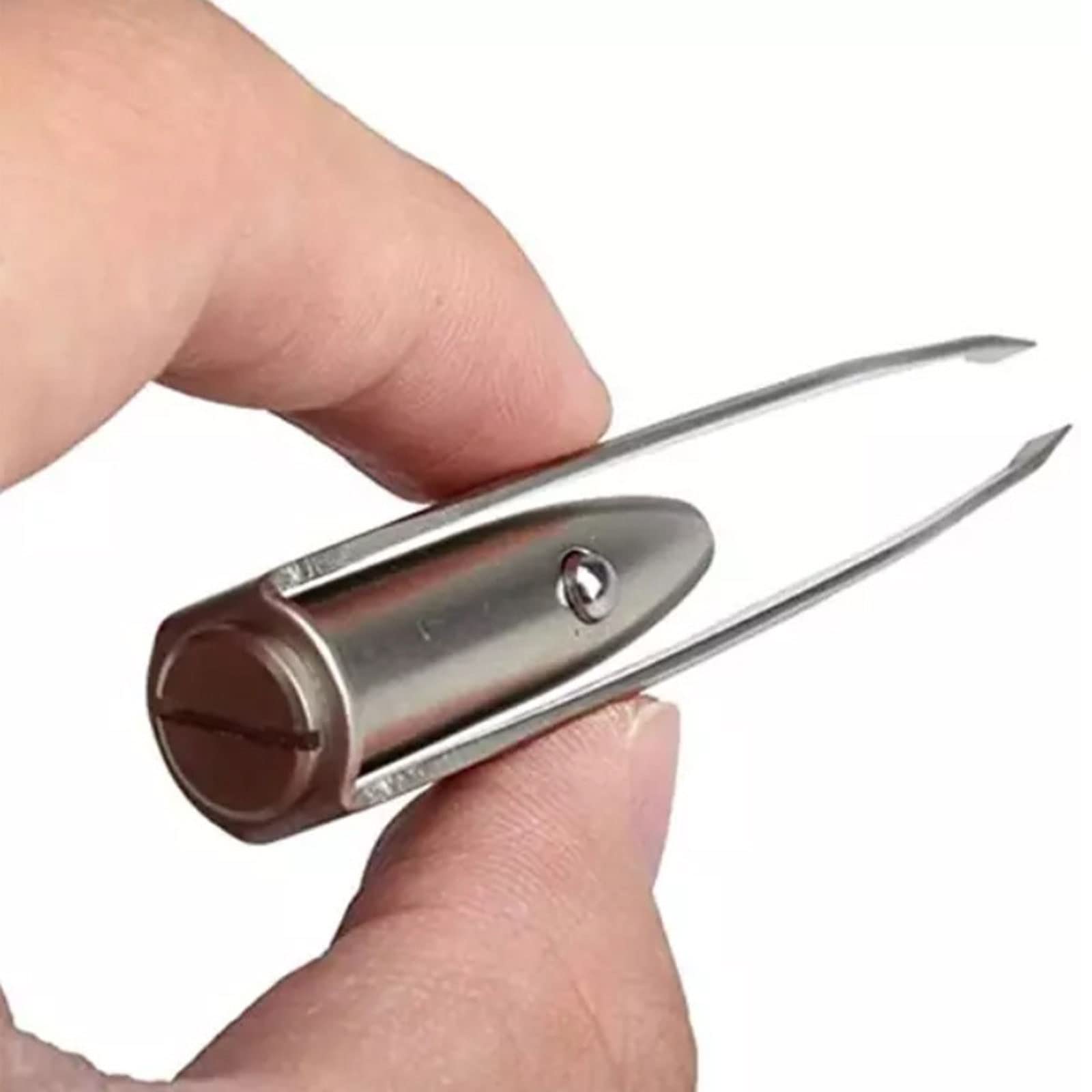 Professional Stainless Steel Hair Removal Tweezers - Eyebrow & Eyelash Tweezers for Precise Plucking - Makeup & Grooming Essential (Silver) - Perfect for Salon, Home Use & Travel Beauty Kit