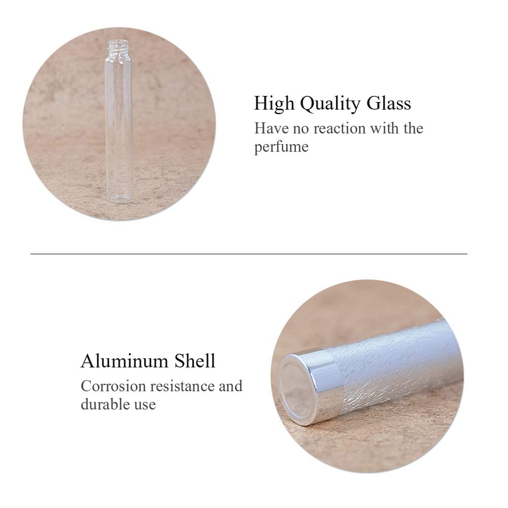 Mini Perfume Bottle - Empty Clear Glass Evaporator Bottle for Essential Oils, Perfume & Makeup | Travel-Friendly Refillable Atomizer | Perfect for DIY Fragrance, Skincare & Aromatherapy