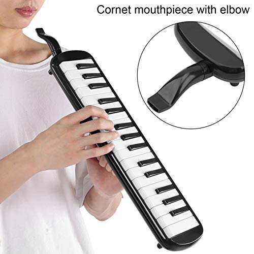 32-Key Melodica Instrument - Portable Keyboard Piano with Mouthpiece, Tube & Carrying Bag - Perfect for Kids, Beginners & Adults - Great Musical Gift (Black) - Ideal for Home Practice, School Music Class & Travel Performances