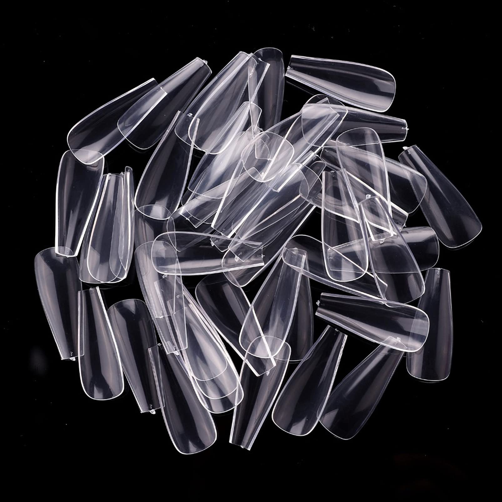 500Pcs Medium Clear Coffin Press on Nails - Full Cover Acrylic Nail Tips for Dip Powder, Poly Gel Extension & DIY Nail Art | Perfect for Salon, Home Manicure & Special Occasions