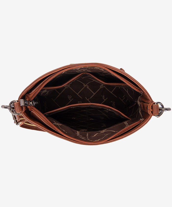 Wrangler Casual Plain Zipper Crossbody Bag for Women & Men - Lightweight Travel Shoulder Purse for Everyday Use, Shopping, and Outdoor Activities