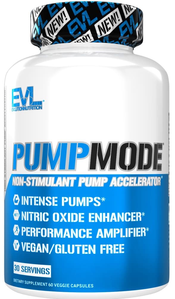 EVLUTION NUTRITION PumpMode Nitric Oxide Capsules - Pre Workout Supplement for Muscle Pump & Performance - Gym, Bodybuilding & Fitness Training Support