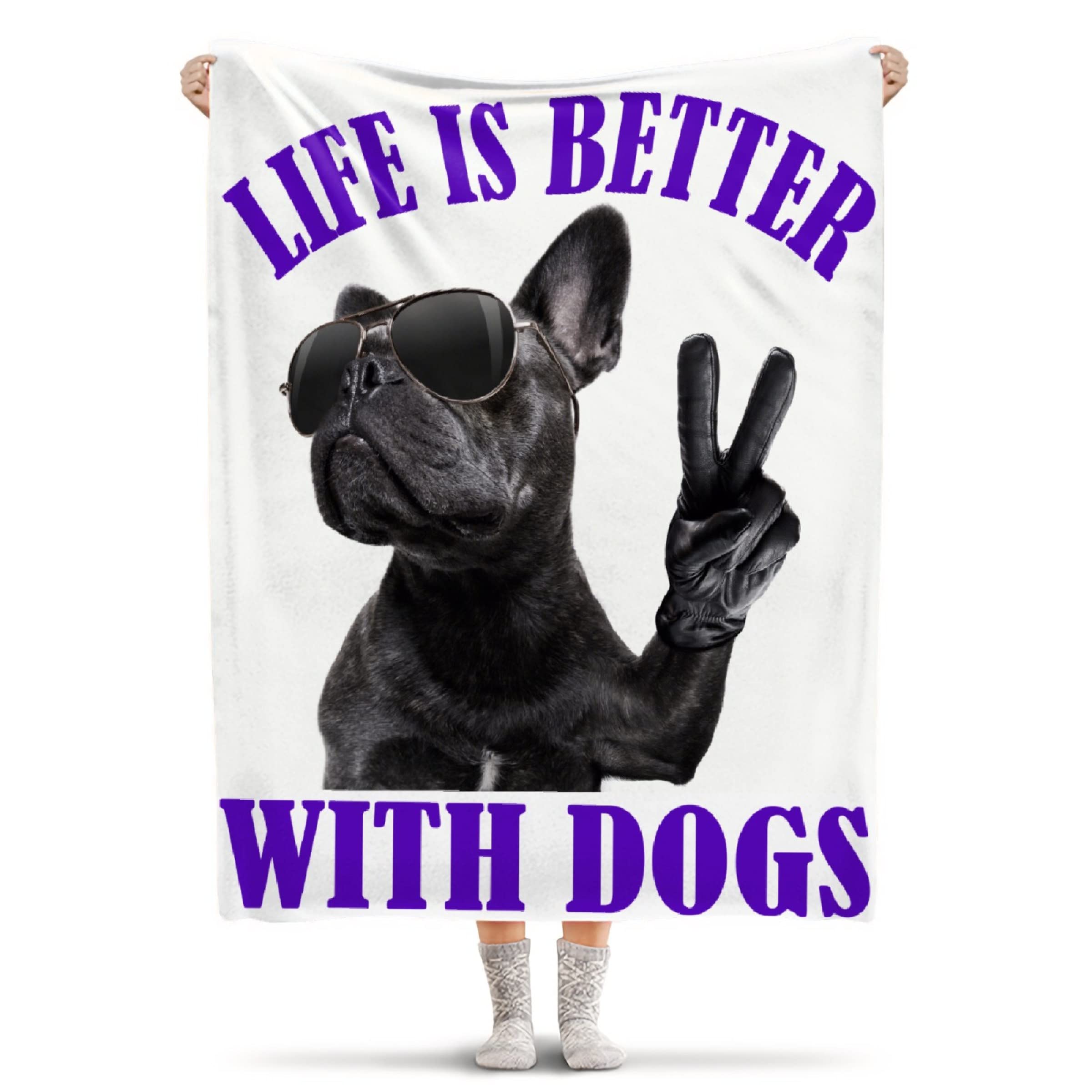 **Soft Flannel Dog Blanket - Cozy 50x60 Inch Pet Throw with Cute Prints for Bed, Sofa & Couch - Warm & Stylish Decor for Teens & Pet Lovers**    *(Perfect for snuggling with pets, home decor, or as a thoughtful gift for dog owners!)*