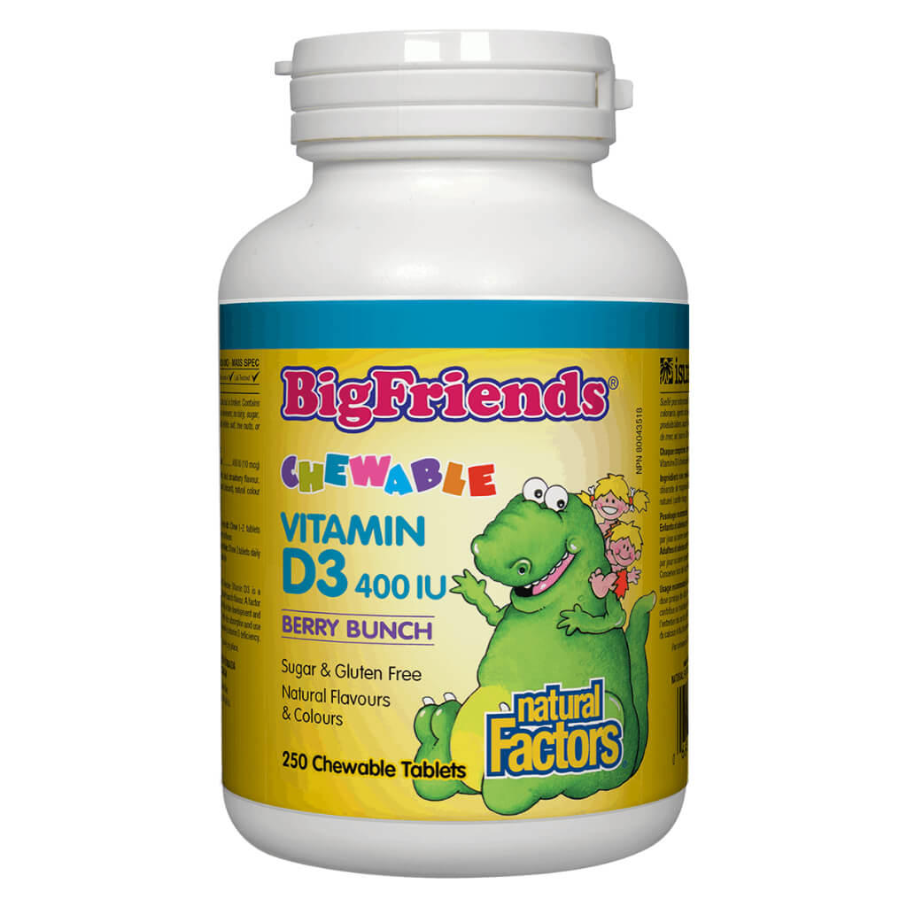 Big Friends Chewable Vitamin D3 400 IU for Kids - Berry Bunch Flavor - Immune Support & Bone Health - Delicious Berry Flavored Gummies for Daily Nutrition - Perfect for Picky Eaters & School Lunchboxes