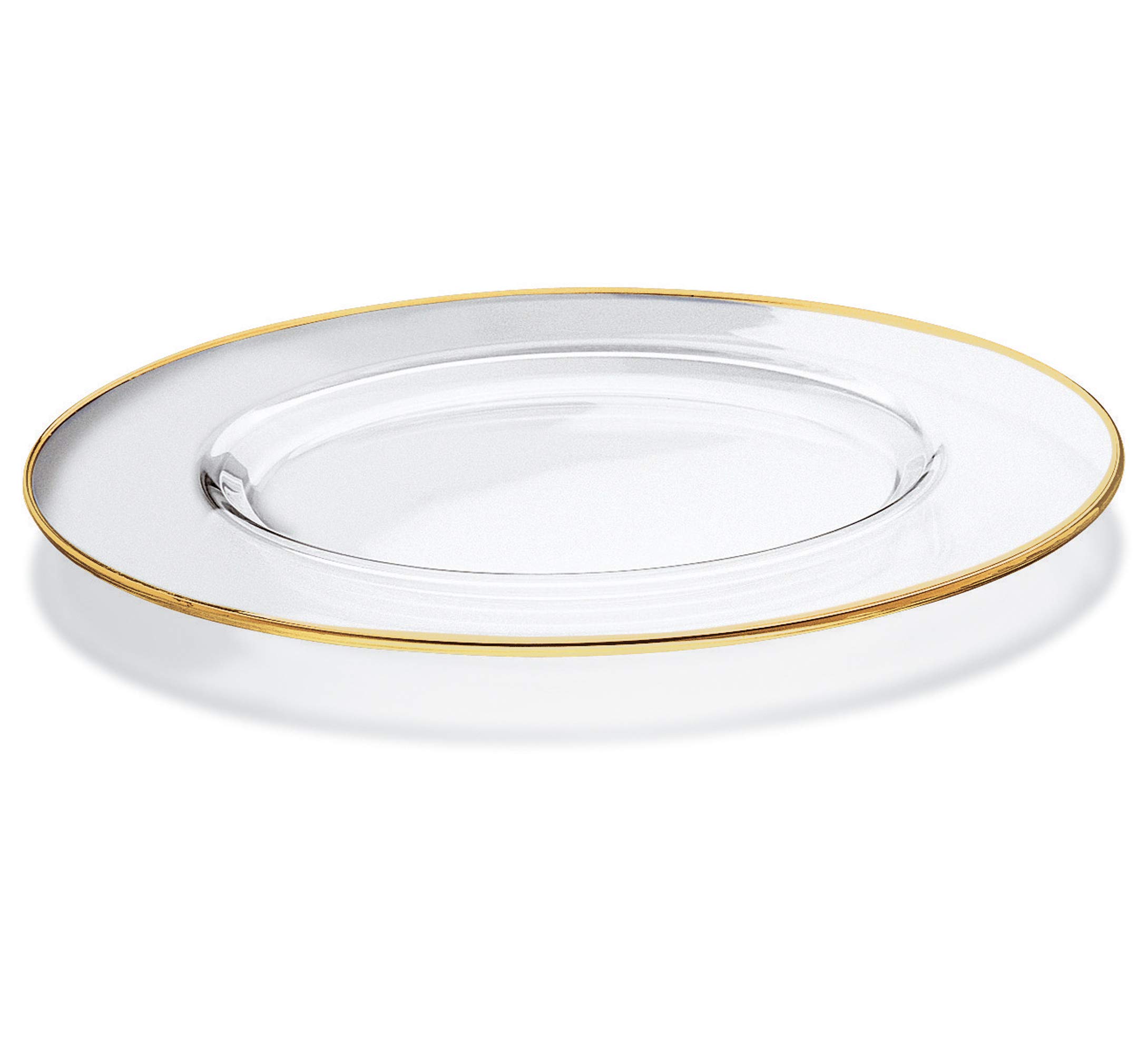 Premium Barski Glass Charger Plates - Set of 6 Elegant 12.5