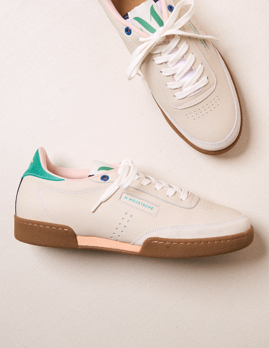 Anatole Low Basket in Natural Turquoise Salmon Leather – Perfect for Casual Outings, Beach Trips, and Everyday Wear