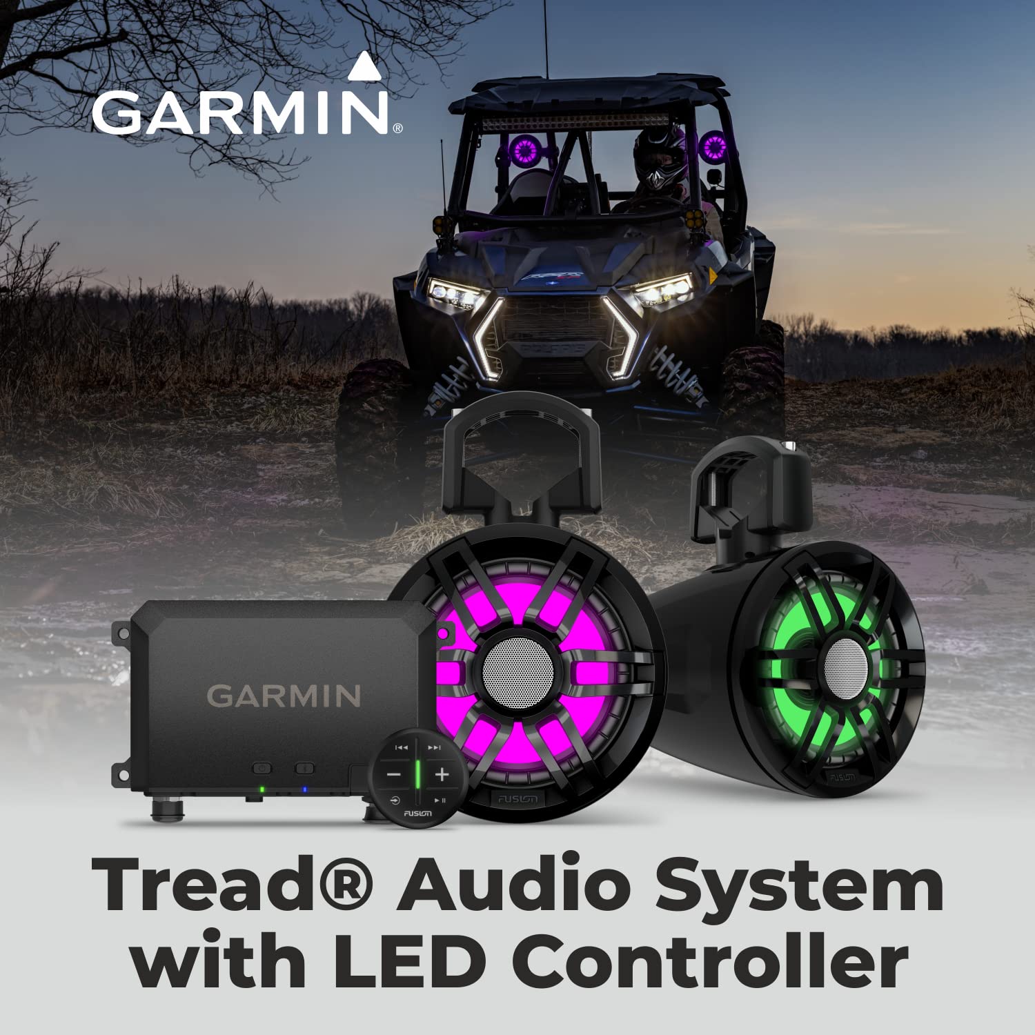 Garmin Tread Audio System with LED Controller & Black Earbuds Bundle - Wireless Headphones for Running, Cycling & Fitness Tracking - Wearable4U