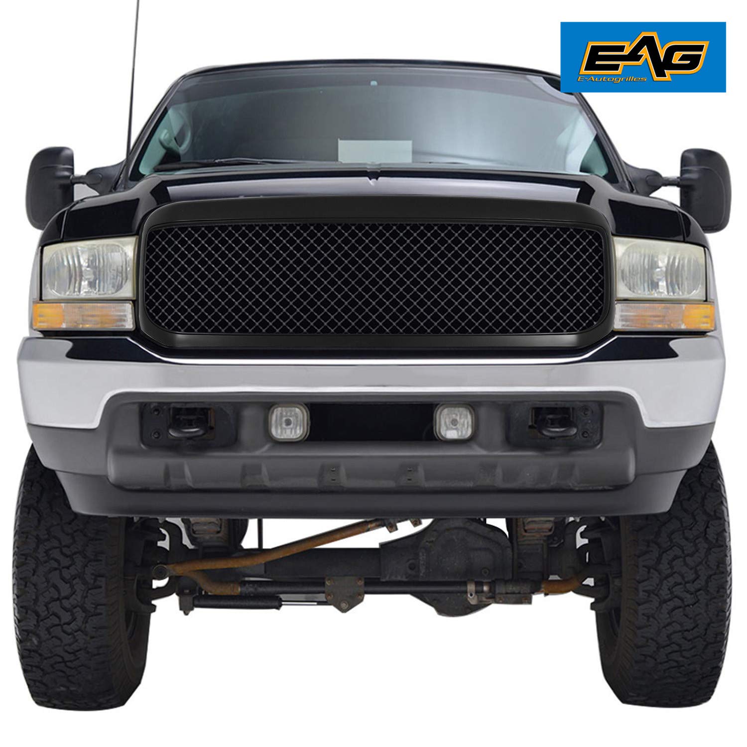 EAG Replacement Grille Mesh Front Black ABS Upper Grill Compatible with 1999-2004 Ford Super Duty - Durable Aftermarket Upgrade for Truck Enthusiasts & Off-Road Adventures