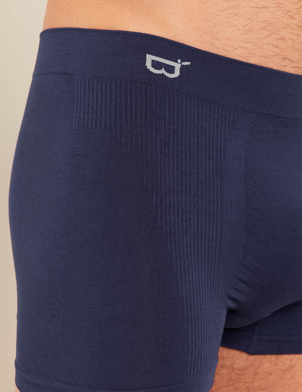 Seamless Men's Boxer Briefs - Ultra Soft Breathable Underwear for Comfort & Support - Navy Blue - Perfect for Workout, Travel & Everyday Wear