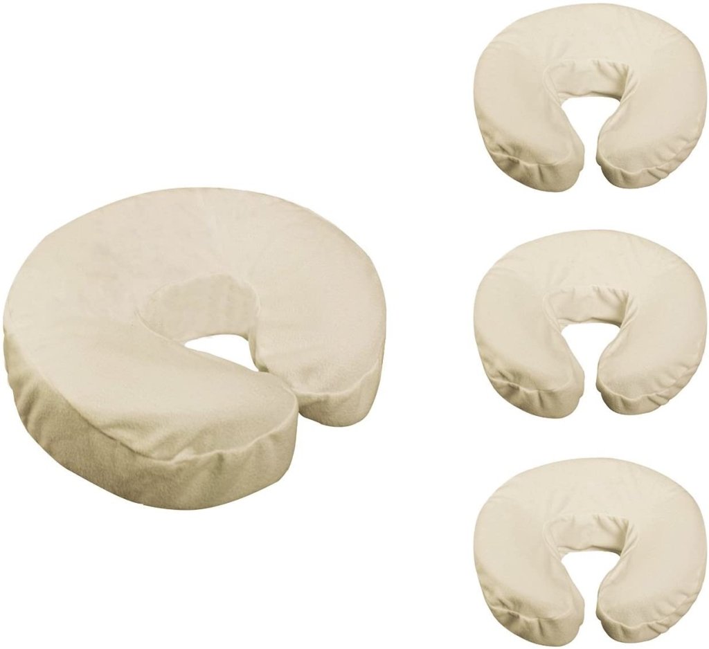 Premium Massage Face Pillow Cover Set - 4-Piece Fitted Crescent Headrest & Face Cradle Covers for Spa, Salon & Home Use - Soft & Breathable Fabric for Ultimate Comfort