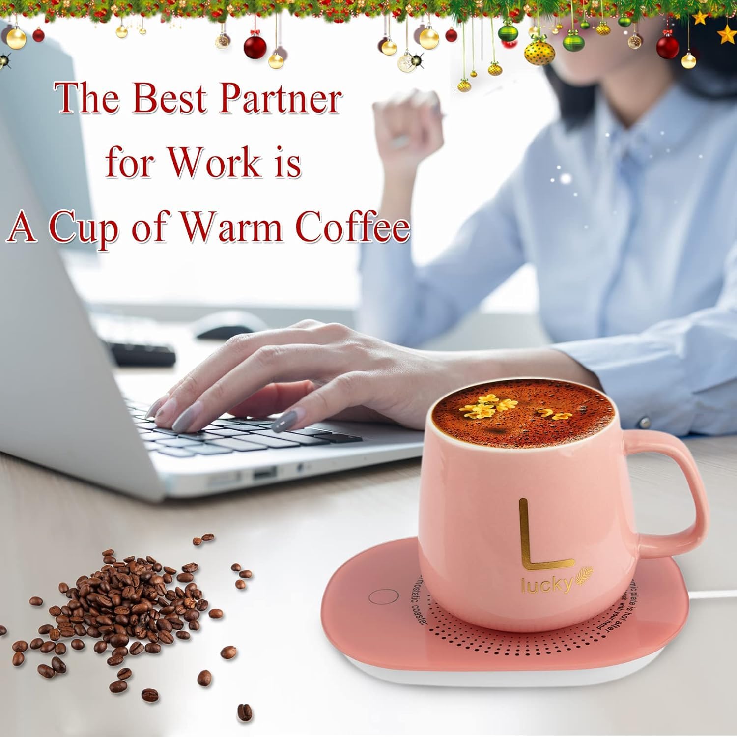 Electric Coffee Mug Warmer for Desk with Auto Shut Off - USB Cup Warmer for Coffee, Tea & Hot Drinks - Perfect for Home Office, Dorm & Workspace Use