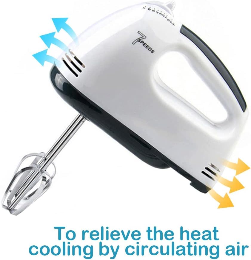 7-Speed Electric Hand Mixer for Baking - Stainless Steel Whisk, Handheld Cake Mixer - Perfect for Cakes, Cookies, Dough & More | Kitchen Baking Essentials