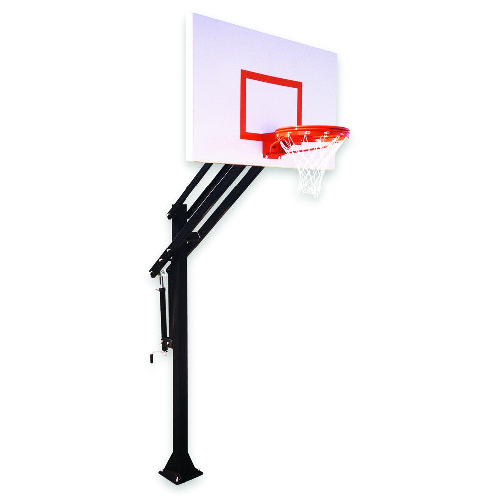 First Team Attack In-Ground Adjustable Basketball Hoop System - Premium Outdoor Basketball Goal for Driveway, Backyard & Court - Height Adjustable from 7.5ft to 10ft for Kids & Adults