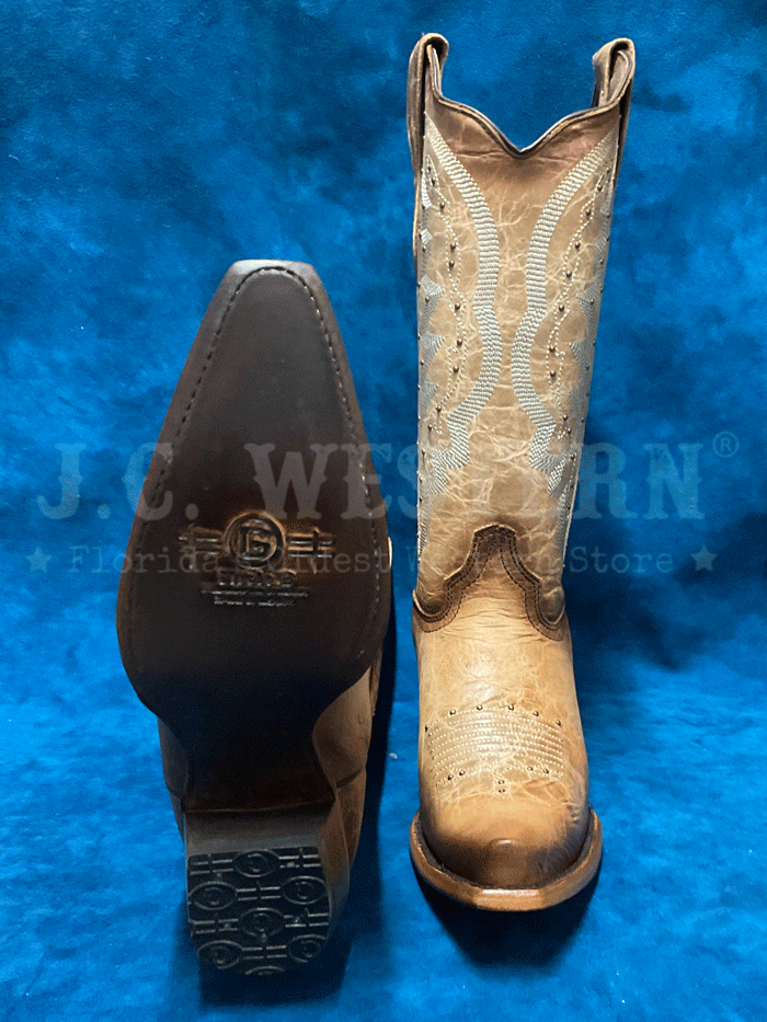 Circle G L2041 Women's Western Boots - Embroidered & Studded Snip Toe Cowgirl Boots in Brown | Perfect for Rodeo, Country Dancing & Casual Wear