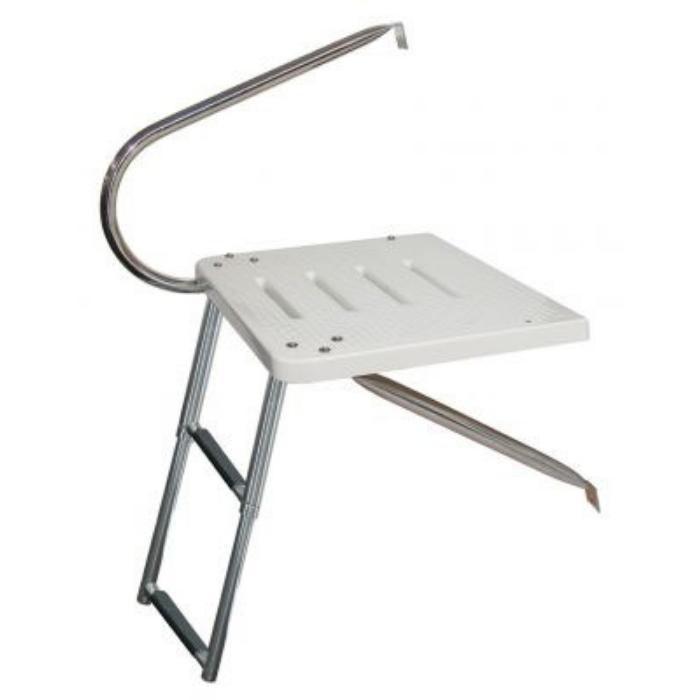 JIF Marine EOM 2-Step Emergency Reboarding Ladder - Boat Safety Ladder for Quick Water Rescue & Easy Boarding | Ideal for Yachts, Sailboats & Fishing Boats