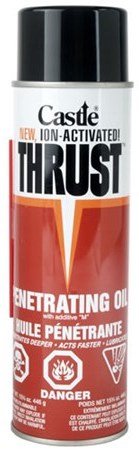 Castle Thrust Penetrating Oil - 15.75oz Aerosol Can (Pack of 12) - Rust Remover, Lubricant for Stuck Nuts, Bolts, Chains & Mechanical Parts - Ideal for Automotive, Industrial & Home Repair Use