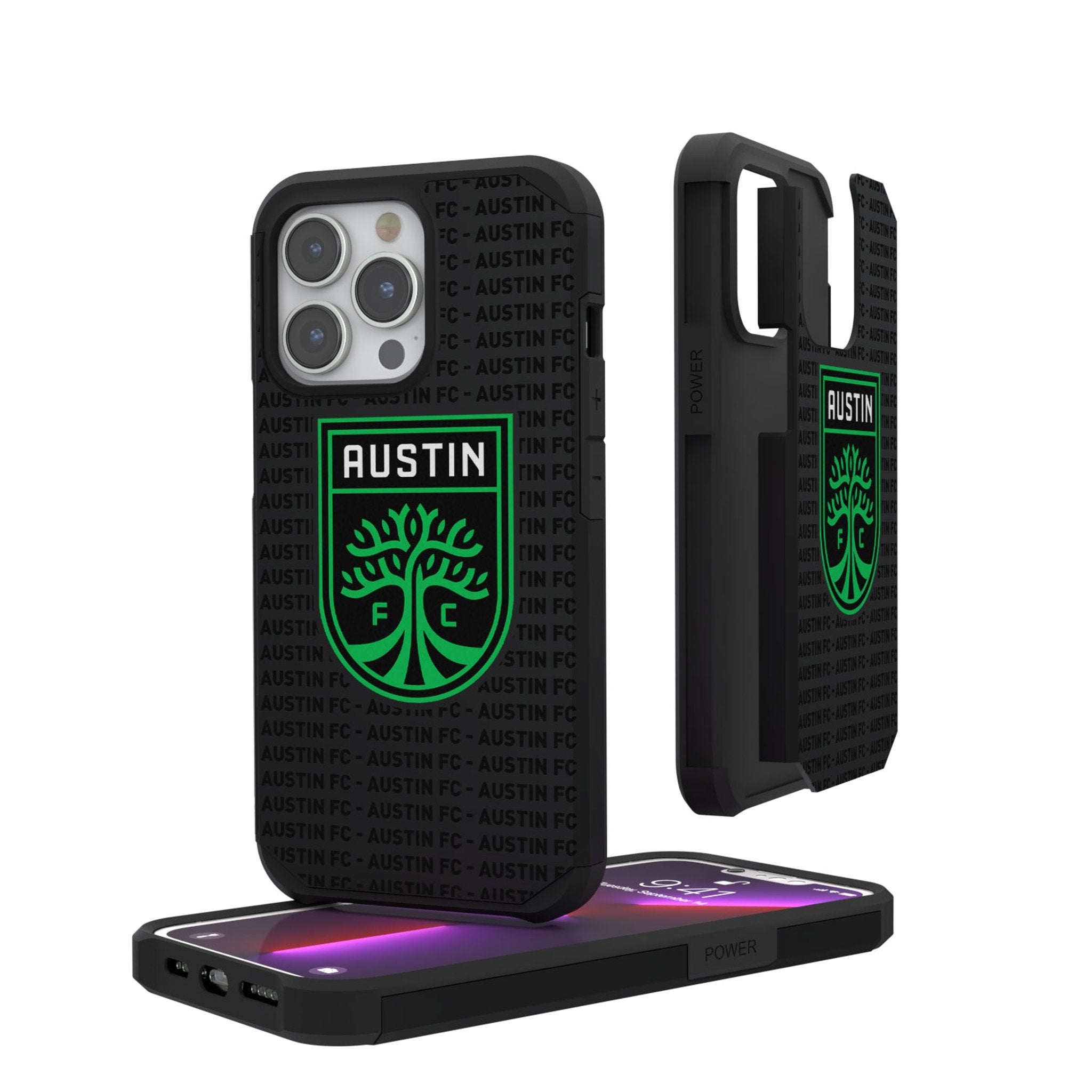 Austin FC Rugged Phone Case - Durable Text Backdrop Design for iPhone & Android | Perfect for Soccer Fans & Outdoor Adventures