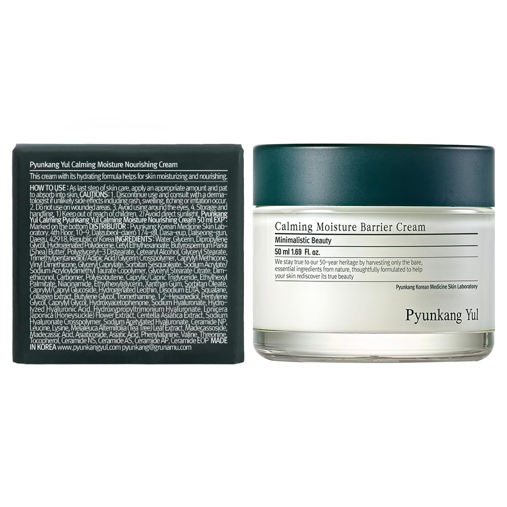Pyunkang Yul PKY Calming Moisture Nourishing Cream - Sensitive Skin Face Moisturizer with Collagen for Healthy Skin | Vegan Korean Skincare (1.69 Fl Oz, 50ml) | Daily Hydration for Dry & Irritated Skin, Perfect for Morning & Night Routine