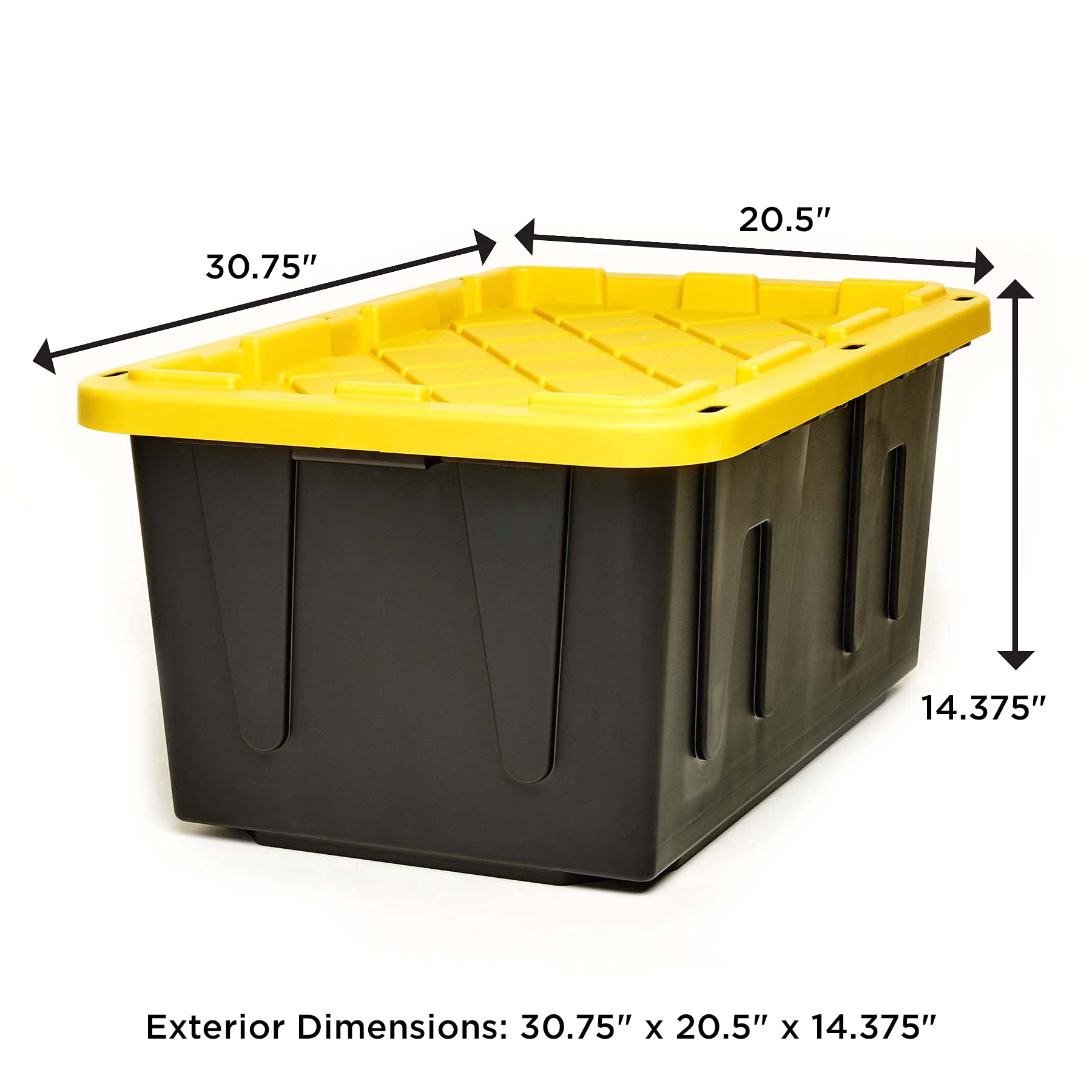 HOMZ Tough Durabilt Storage Tote Box - Heavy Duty Plastic Organizer for Home, Garage & Office Use - Stackable, Durable & Spacious Container for Organizing Supplies