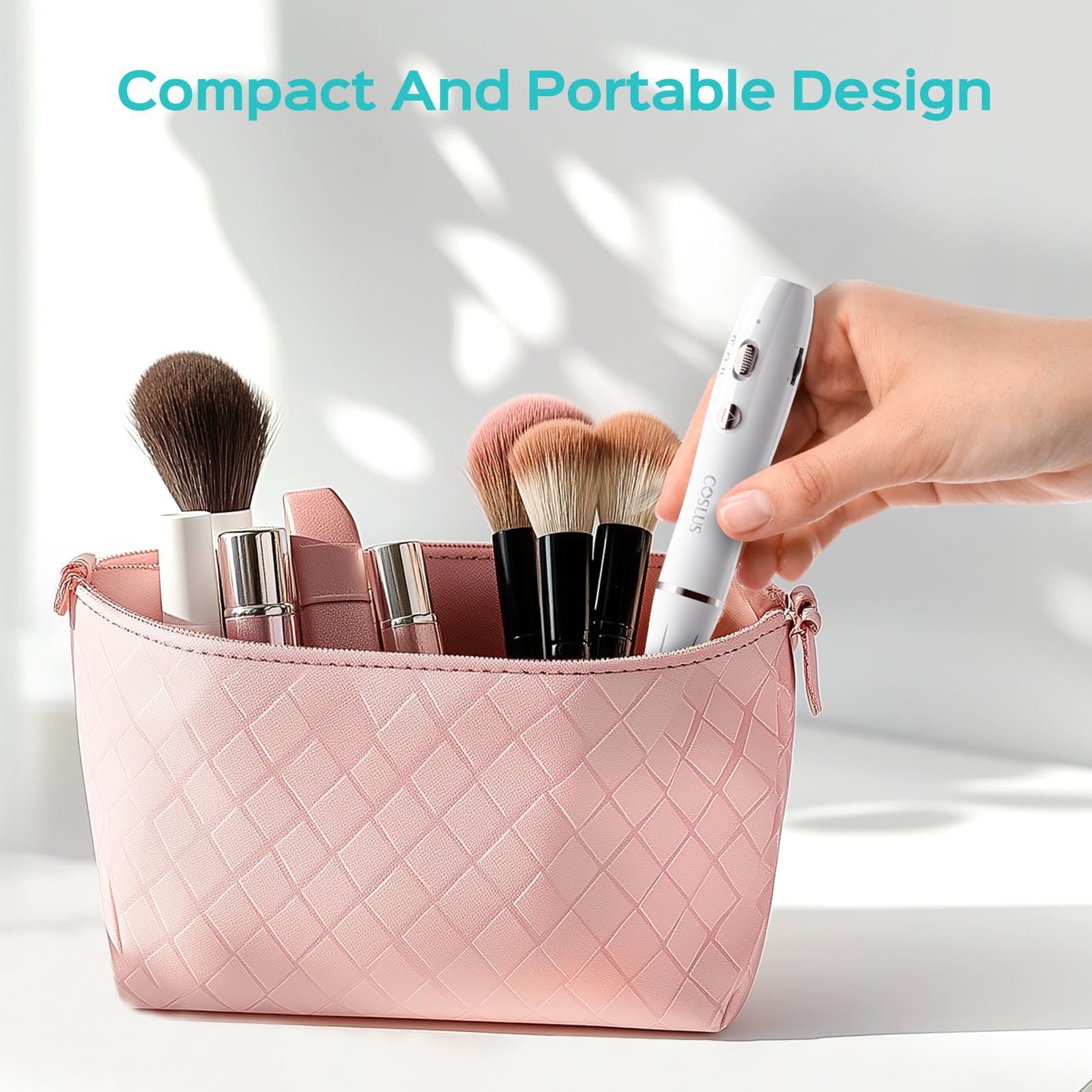 Professional Cordless Nail Drill Kit - Rechargeable Electric Nail File for Acrylic, Gel & Dip Powder Nails | Portable Manicure Machine with LED Light | Perfect for Home Salon & DIY Nail Art | White