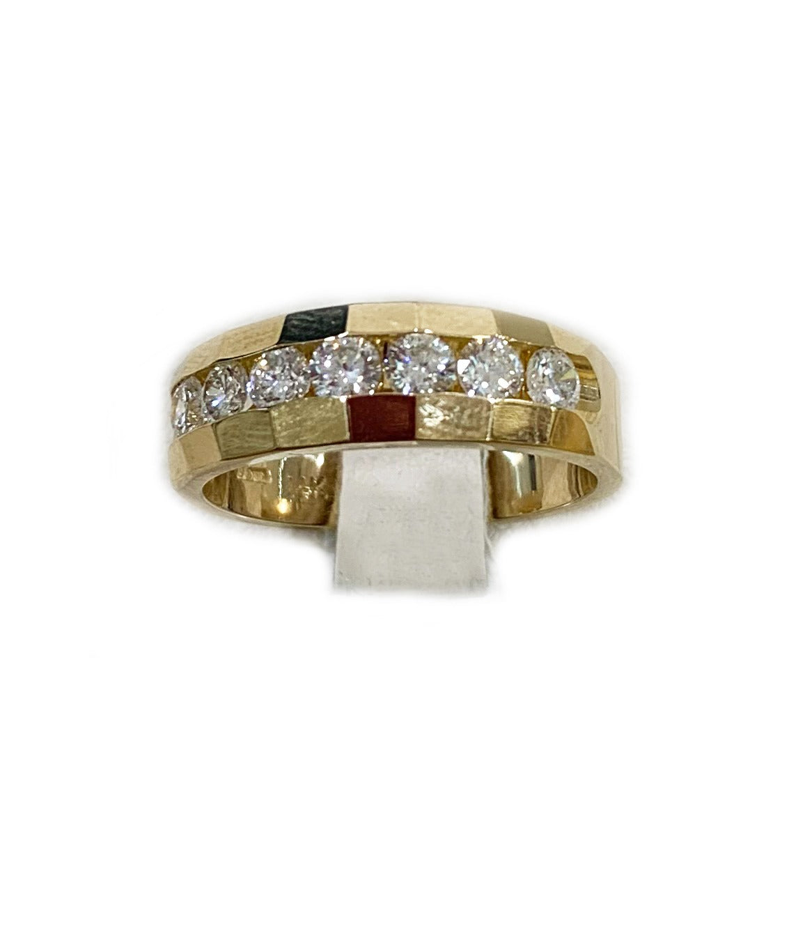 14K Yellow Gold Men's Diamond Wedding Band Ring - Elegant & Durable for Everyday Wear, Anniversary Gifts & Special Occasions