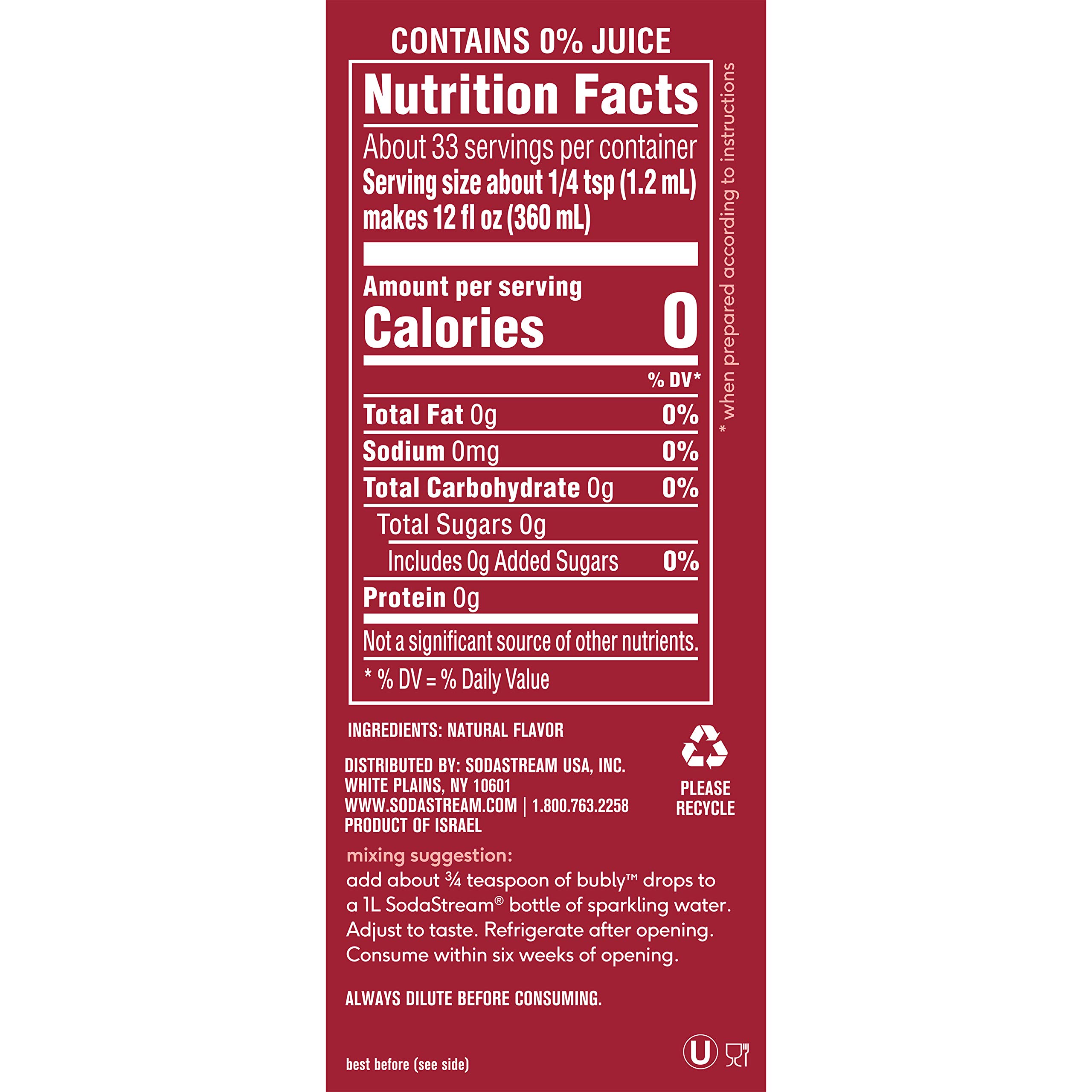 SodaStream bubly Drops Cherry Flavor, 1.36 Fl Oz (3-Pack) - Sugar-Free Sparkling Water Flavoring for Soda Maker - Perfect for Home, Office & Parties