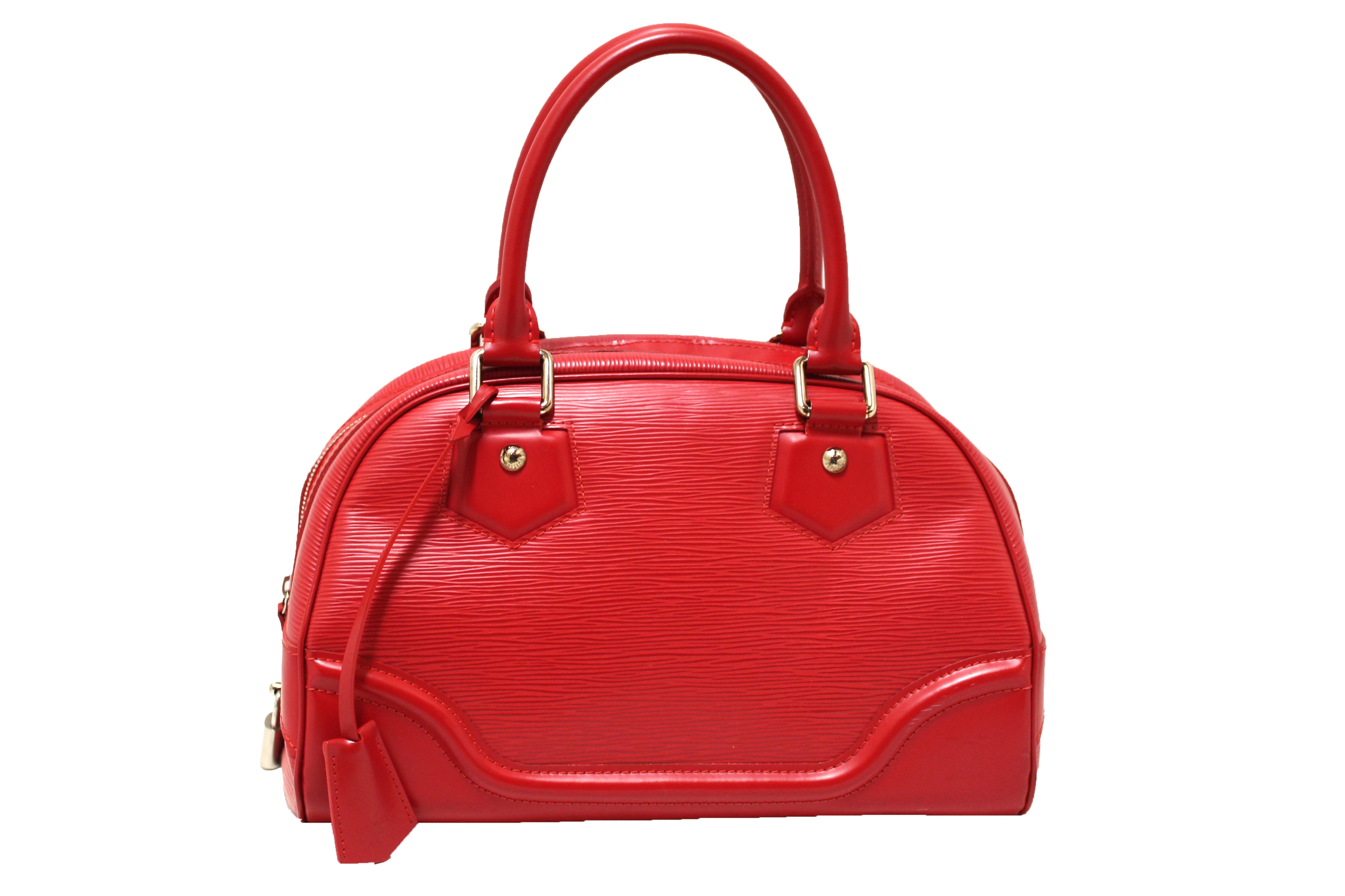Authentic Louis Vuitton Red Epi Leather Montaigne PM Handbag - Luxury Women's Shoulder Bag for Work, Travel & Evening Events