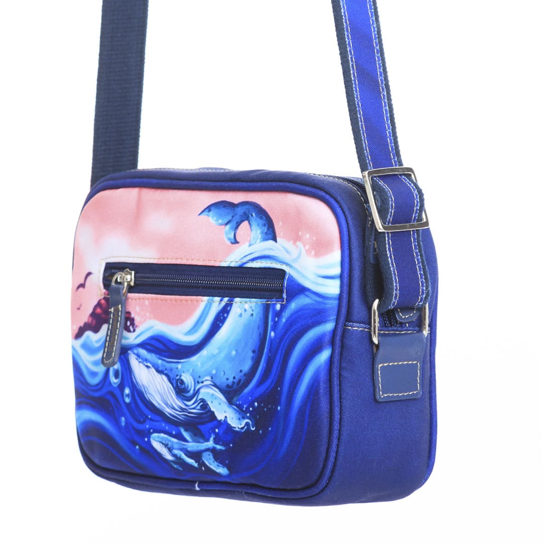 Hands-Free Gorgona Blue Crossbody Bag by Macondas - Perfect for Travel, Shopping & Everyday Use