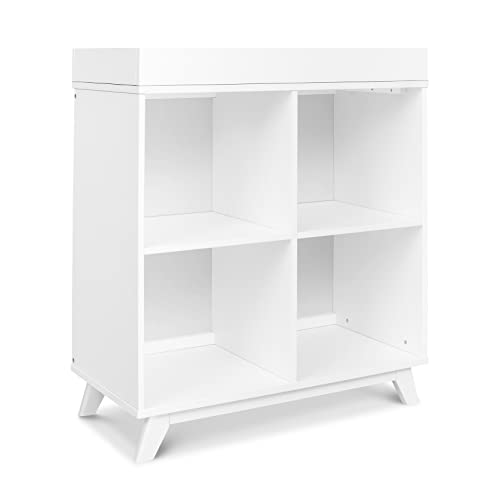 DaVinci Otto White Convertible Changing Table & Bookcase - Nursery Storage Organizer for Baby Essentials, Diapers, and Toys | Perfect for Newborns and Toddlers
