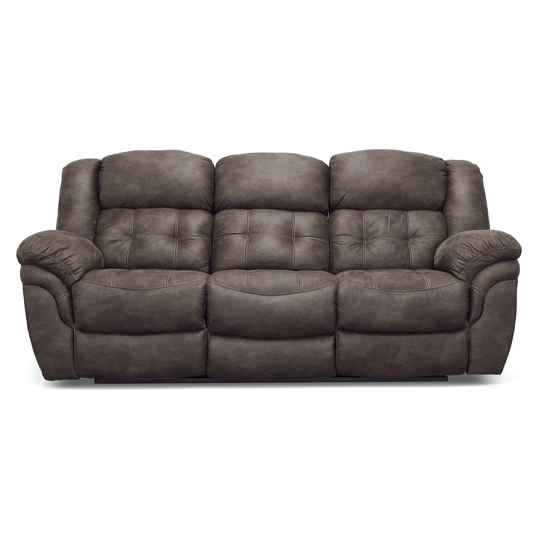 Premium Frontier Reclining Sofa - 3-Seater Leather Living Room Couch with Adjustable Backrest and Cup Holders - Perfect for Home Theater, Family Room & Office Lounge (Brown)