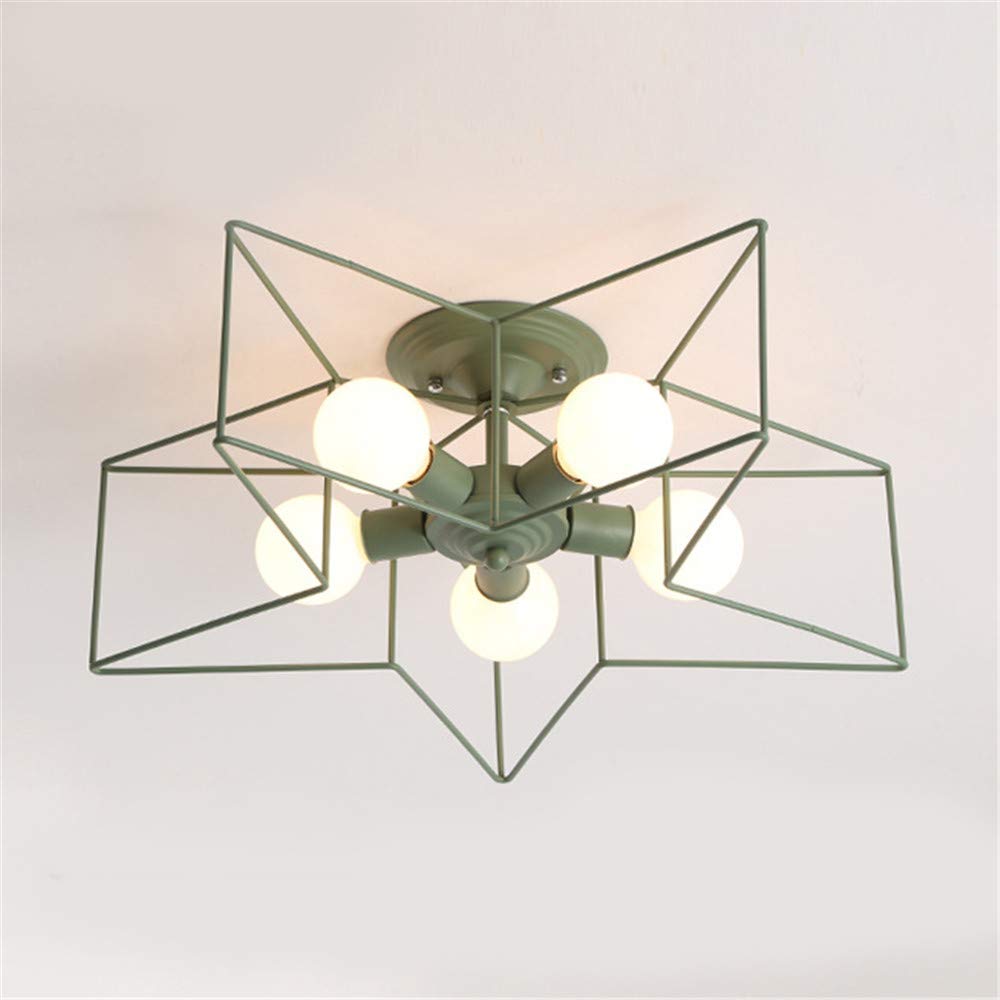 KWOKING 5-Light Flush Mount Ceiling Light Fixture - Modern Industrial Star Design, Minimalist Lighting for Kids Room, Living Room, Hallway - Perfect for Home, Office & Commercial Spaces