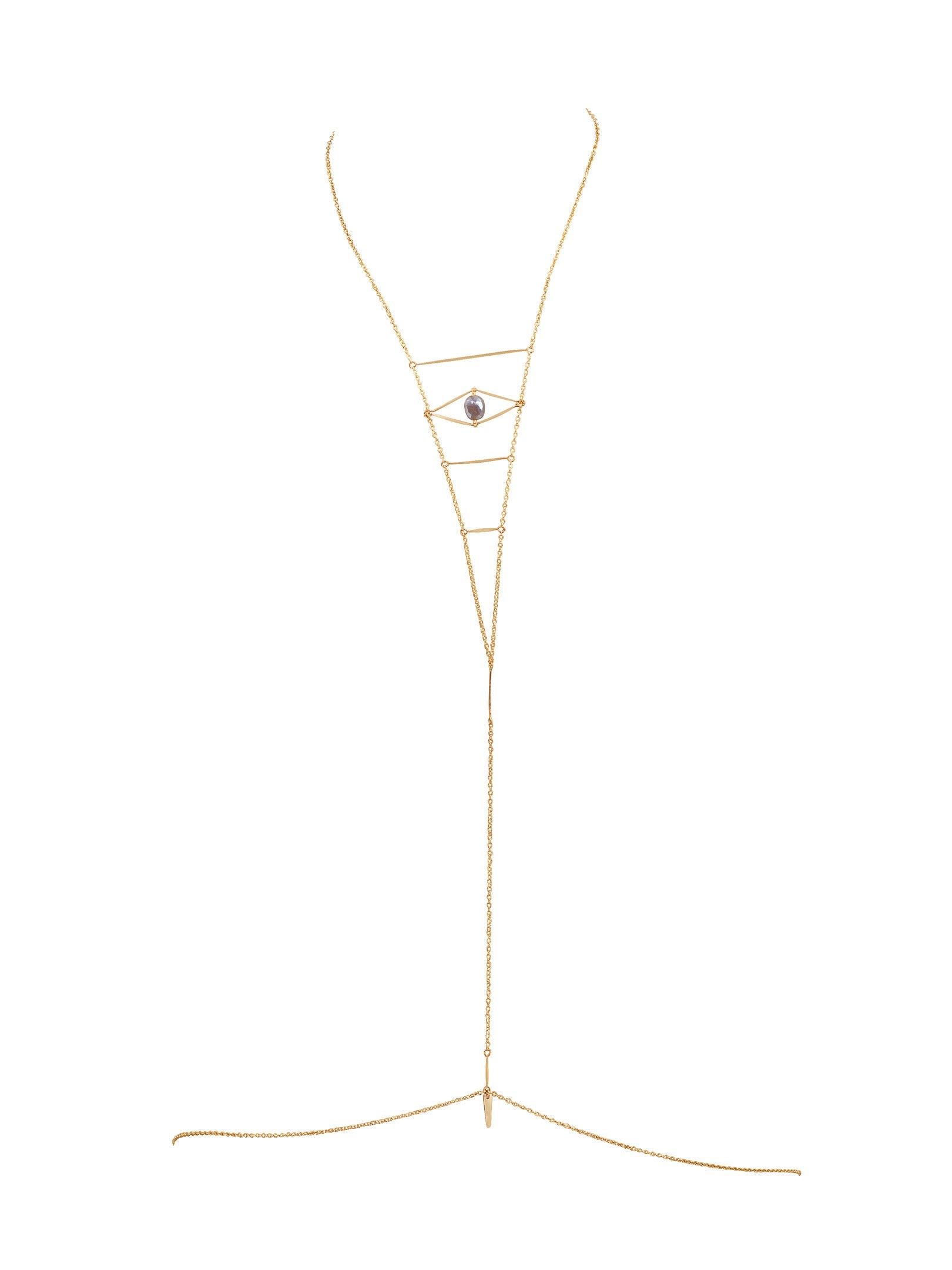 Cupid's Eye Gemstone Body Chain Jewelry - Elegant Belly Chain for Women, Boho Festival Accessory, Perfect for Beach Parties, Music Festivals, and Photo Shoots
