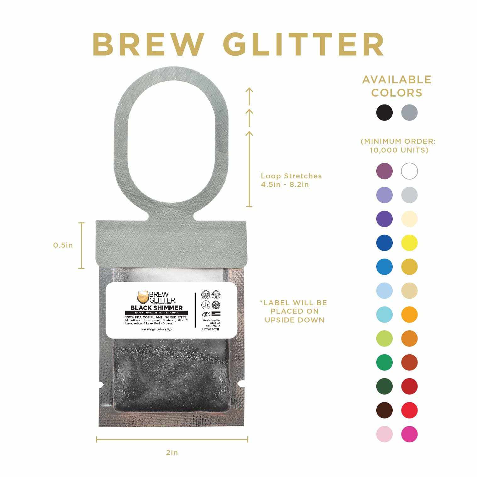 Black Brew Glitter® Necker - Bulk Wholesale Scarf for Women & Men | Perfect for Parties, Festivals, and Fashion Accessories