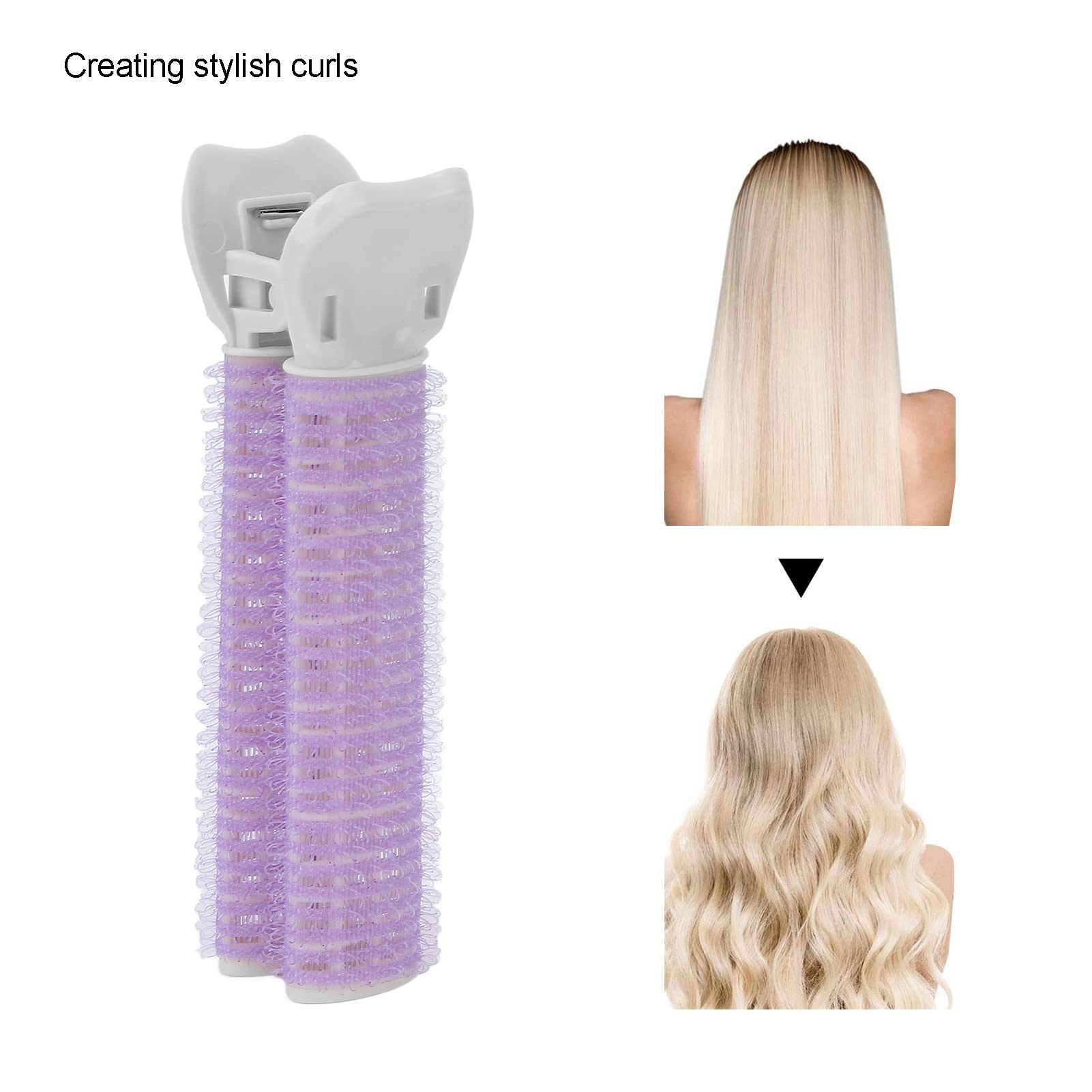 **Volumizing Hair Rollers & Root Clips for Women – 2pcs Natural Fluffy Hair Styling Tools for Bangs & Curls (Purple) – Perfect for Salon, Home, and Everyday Styling**