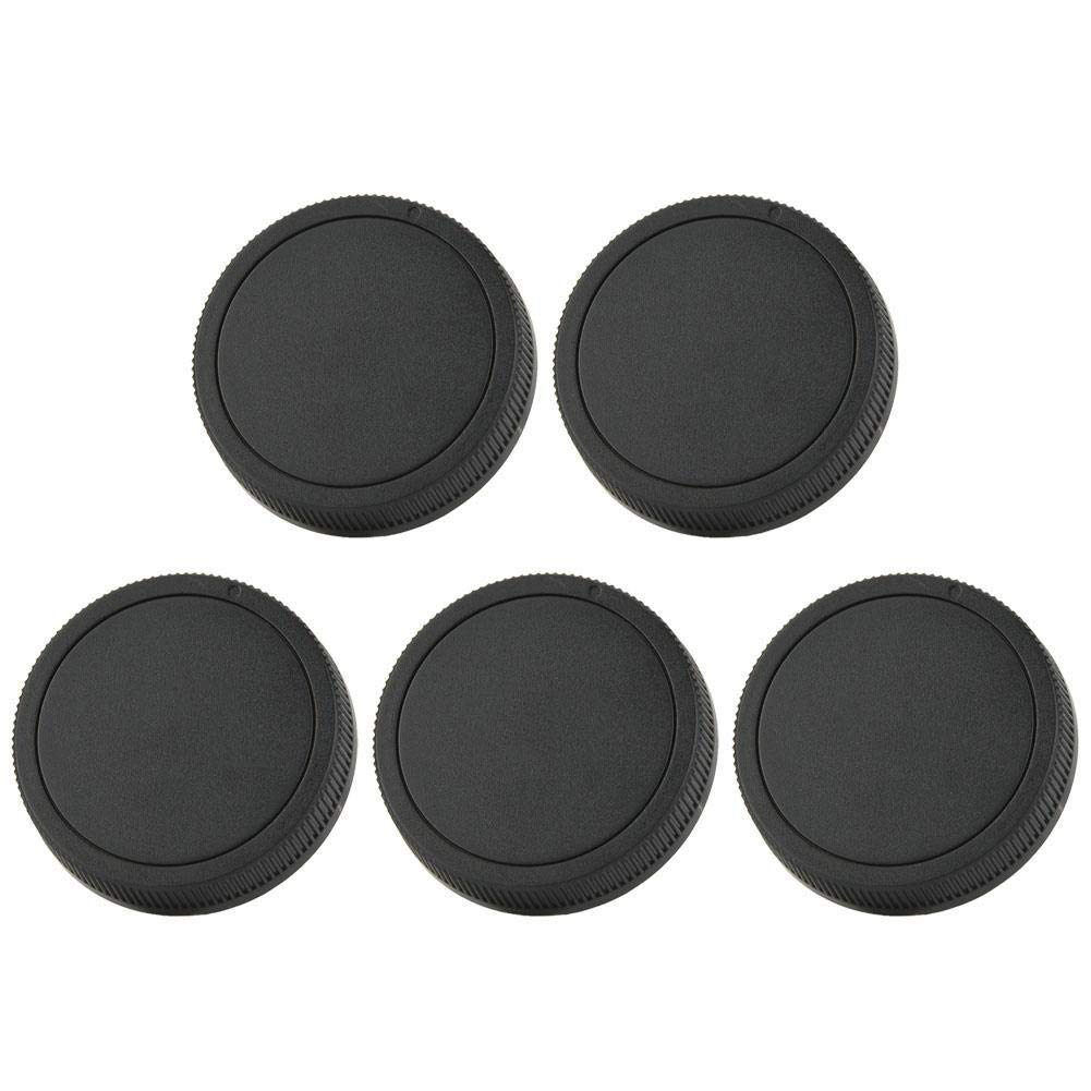 5PCS Black Camera Lens Cap for Canon EOS M Mirrorless - Durable Plastic Rear Lens Cover, Dustproof & Scratch Resistant - Perfect for Travel, Photography & Lens Protection