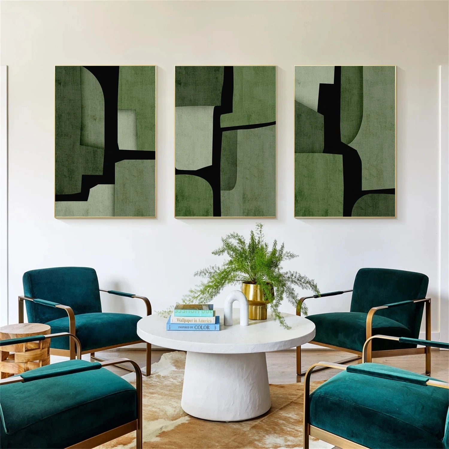 Abstract Tranquility Wall Art Set of 3 Canvas Paintings - Modern Home Decor for Living Room, Bedroom & Office #WS292