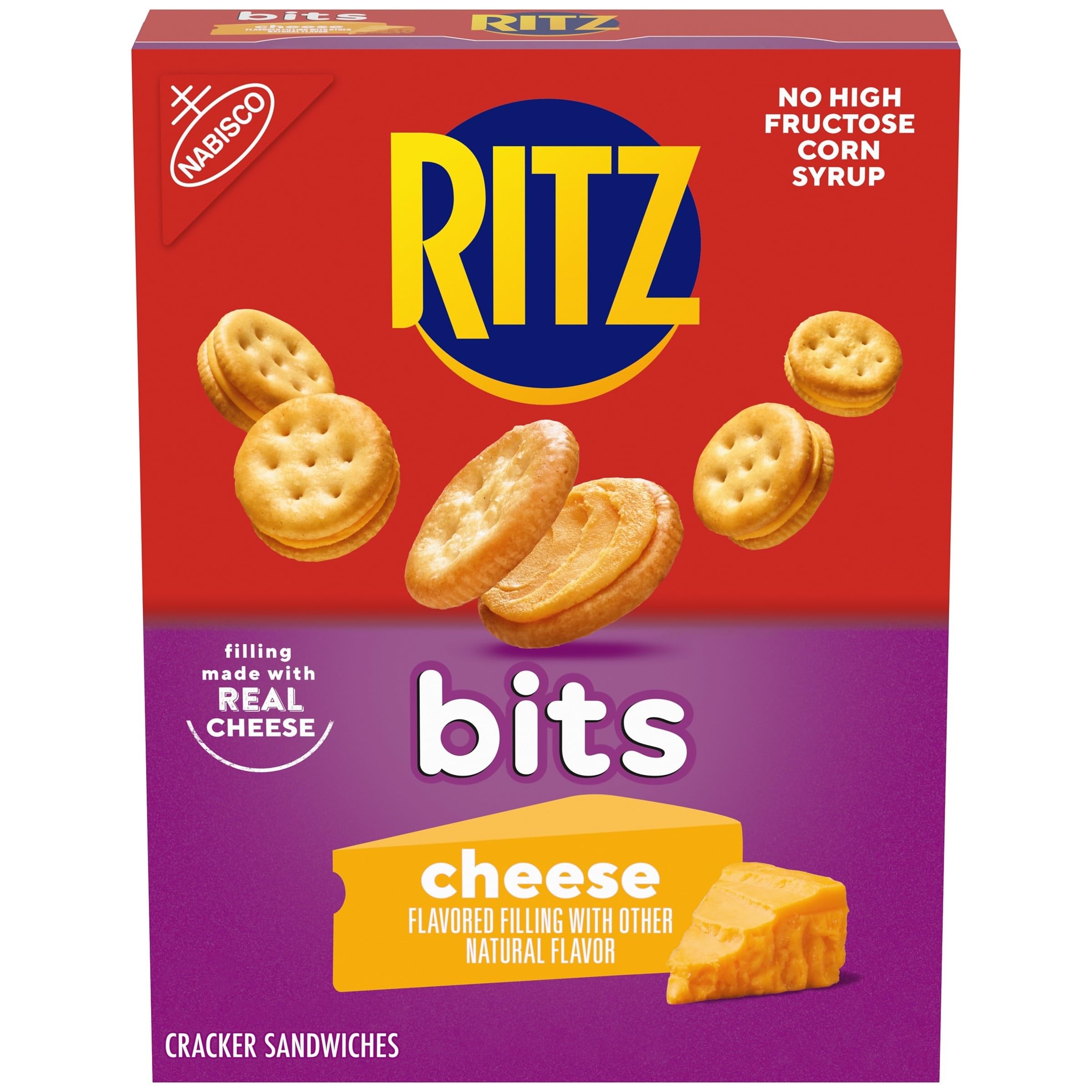 RITZ Bits Cheese Sandwich Crackers - Crunchy Snack for Kids & Adults - Perfect for Lunch Boxes, School, Office & Road Trips - 8.8 oz Pack