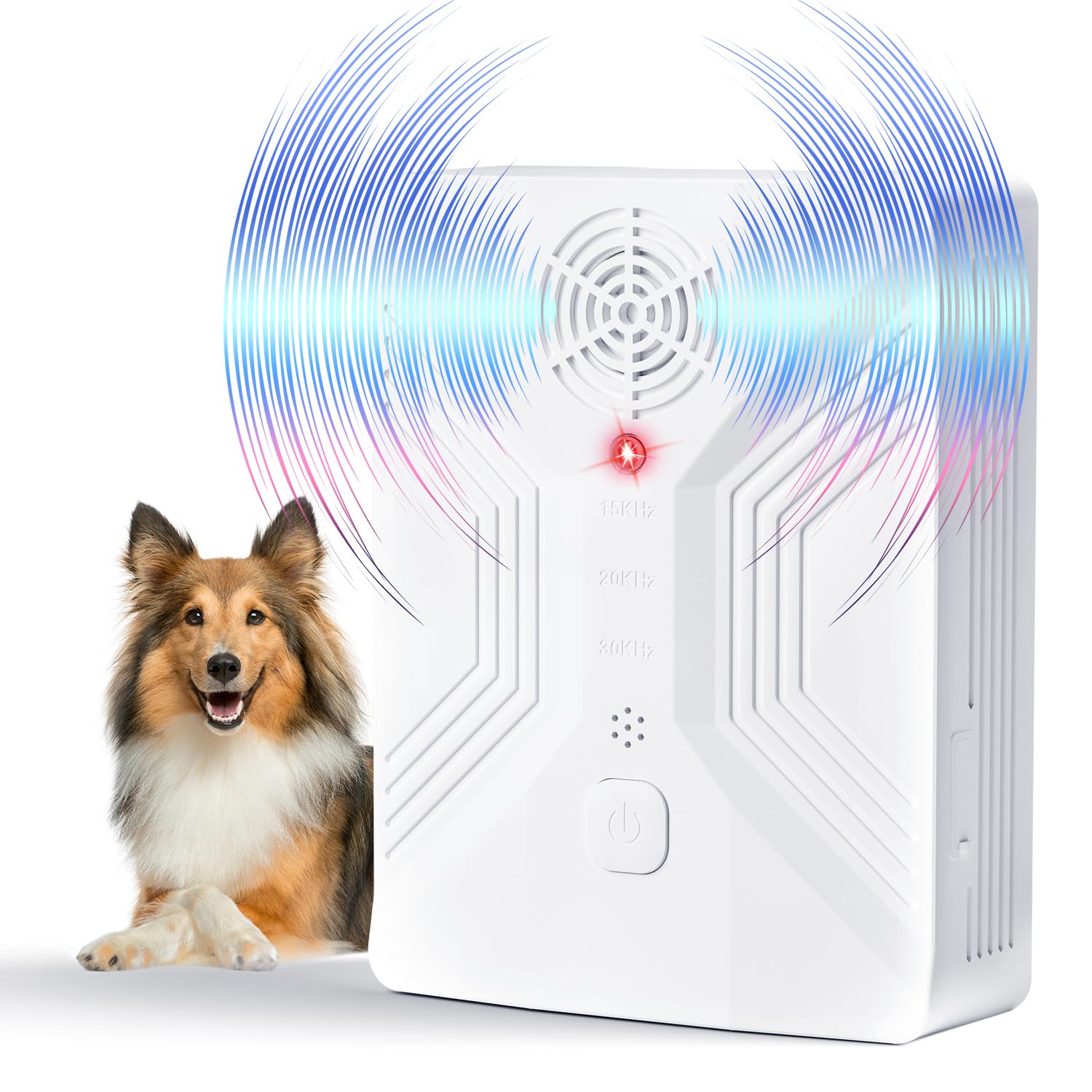 Rechargeable Ultrasonic Dog Bark Deterrent Device - 3 Modes, 50ft Range, Waterproof Anti Barking Control for Indoor & Outdoor Use - Safe Sonic Bark Silencer for Dogs & Humans - Perfect for Training, Yard Security, and Peaceful Home Environment