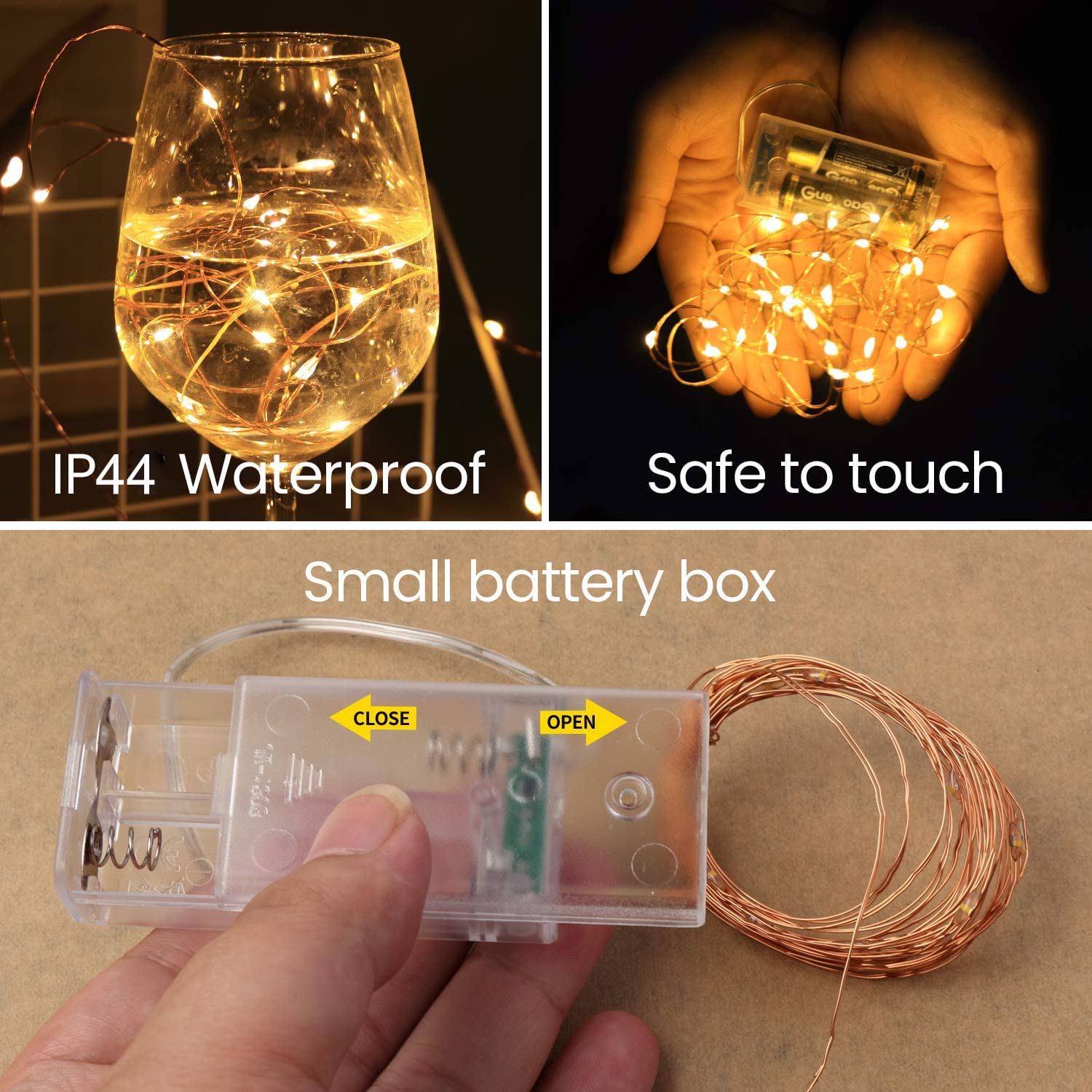 4-Pack EShing 10FT Fairy Lights - AA Battery Powered 30LED Copper Wire String Lights for DIY Jars, Vases & Bottles | Romantic Wedding Centerpiece, Table Decor & Craft Projects | Indoor & Outdoor Party Lighting