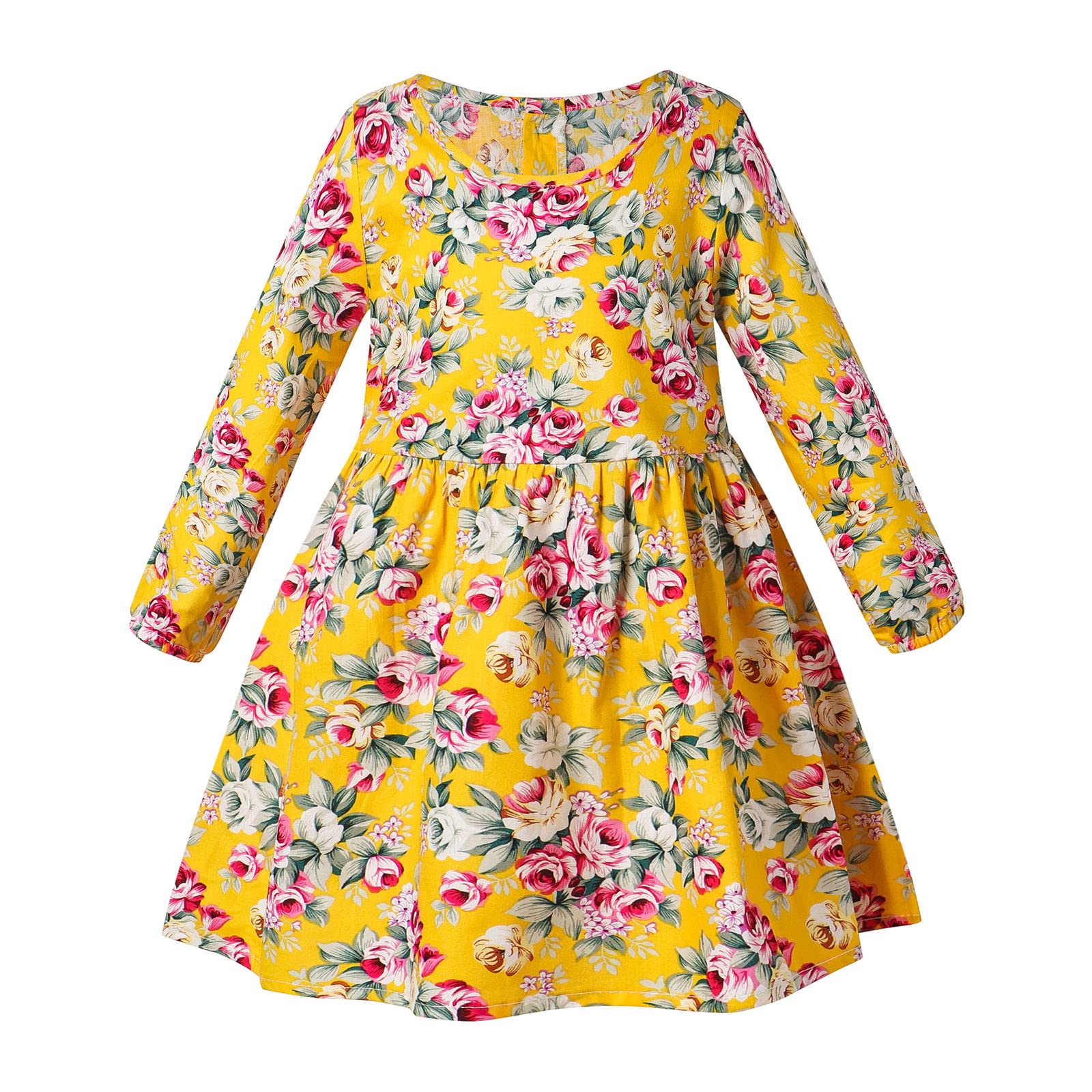 **Princess Dress for Baby Girls - Floral Print Spring Casual Dresses for Toddlers | Perfect for Birthday Parties, Photo Shoots & Special Occasions**