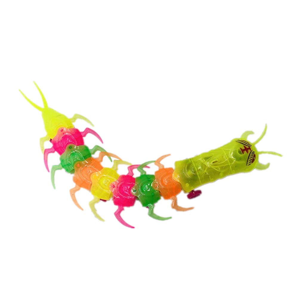 ABOOFAN Halloween Electric Centipede Toy - Large Glow-in-the-Dark Musical Crawling Insect (Random Color) | No Battery Included | Scary Party Decoration & Prank Prop for Halloween, Haunted Houses & Themed Events