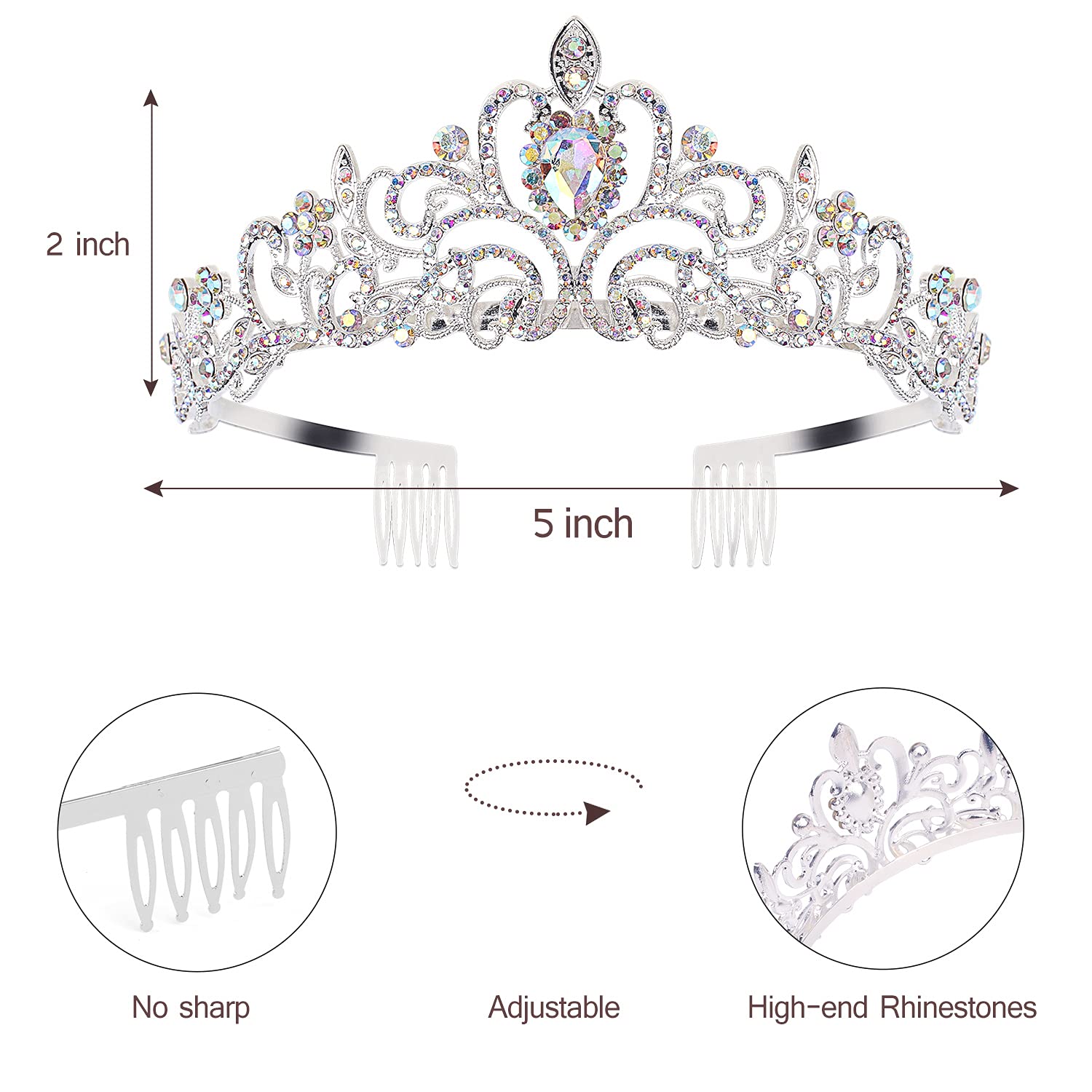 Sparkling Rhinestone Tiara for Women - Elegant Birthday Crown for Girls & Adults - Silver Queen Crown with Birthday Girl Sash - Perfect for Birthday Parties, Pageants & Special Occasions